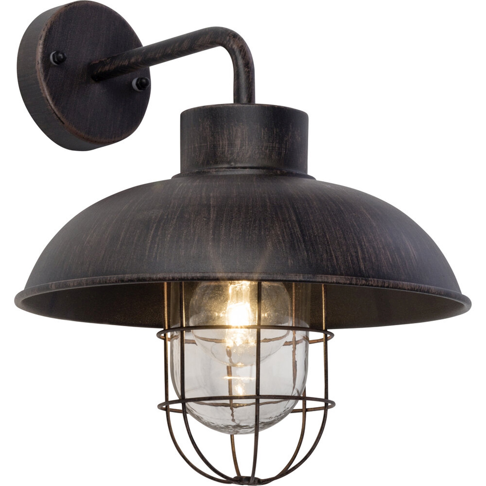 Wandleuchte 29 x 25 x 24 cm Braun Metall Wandlampe Kegel Vintage Harmonisch