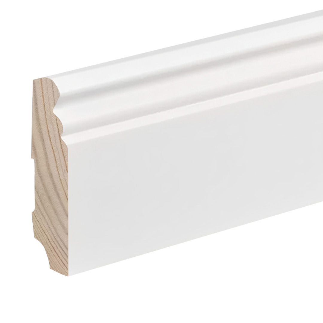 Kosche | Sockelleiste | Massivholz | 76800 | 19 x 78 x 2400 mm | Weiß | Fußleiste | Berliner Profil