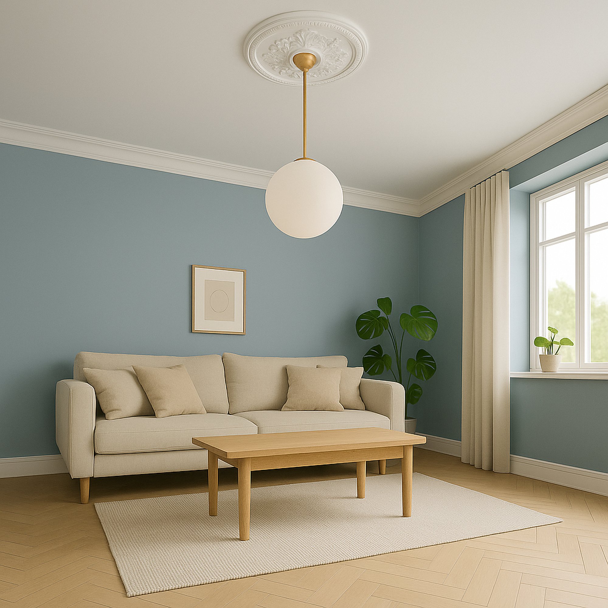 Marbet | Rosette "R13" | Ø 43 cm | Deckenrosette | Styropor | weiß