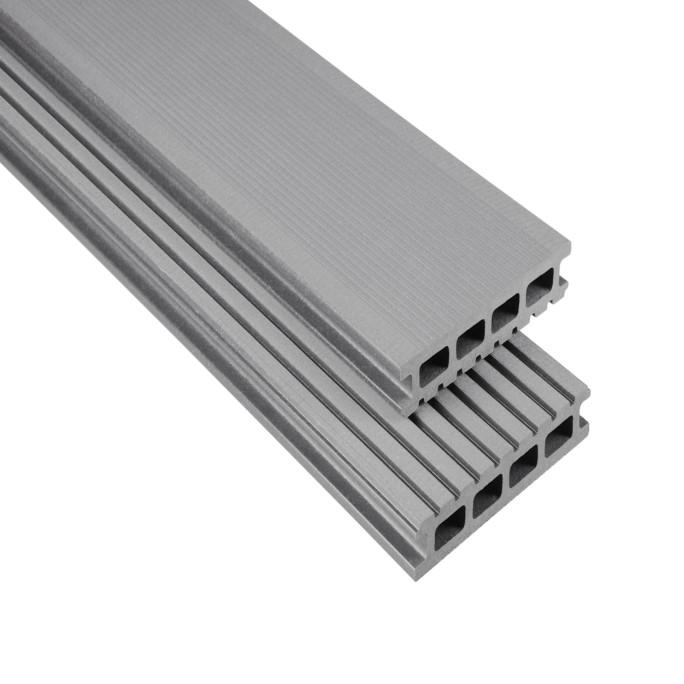WPC Terrassendiele 14.5 x 2.6 cm Bodendiele Hohlkammer Standard Grau Terrasse Kovalex