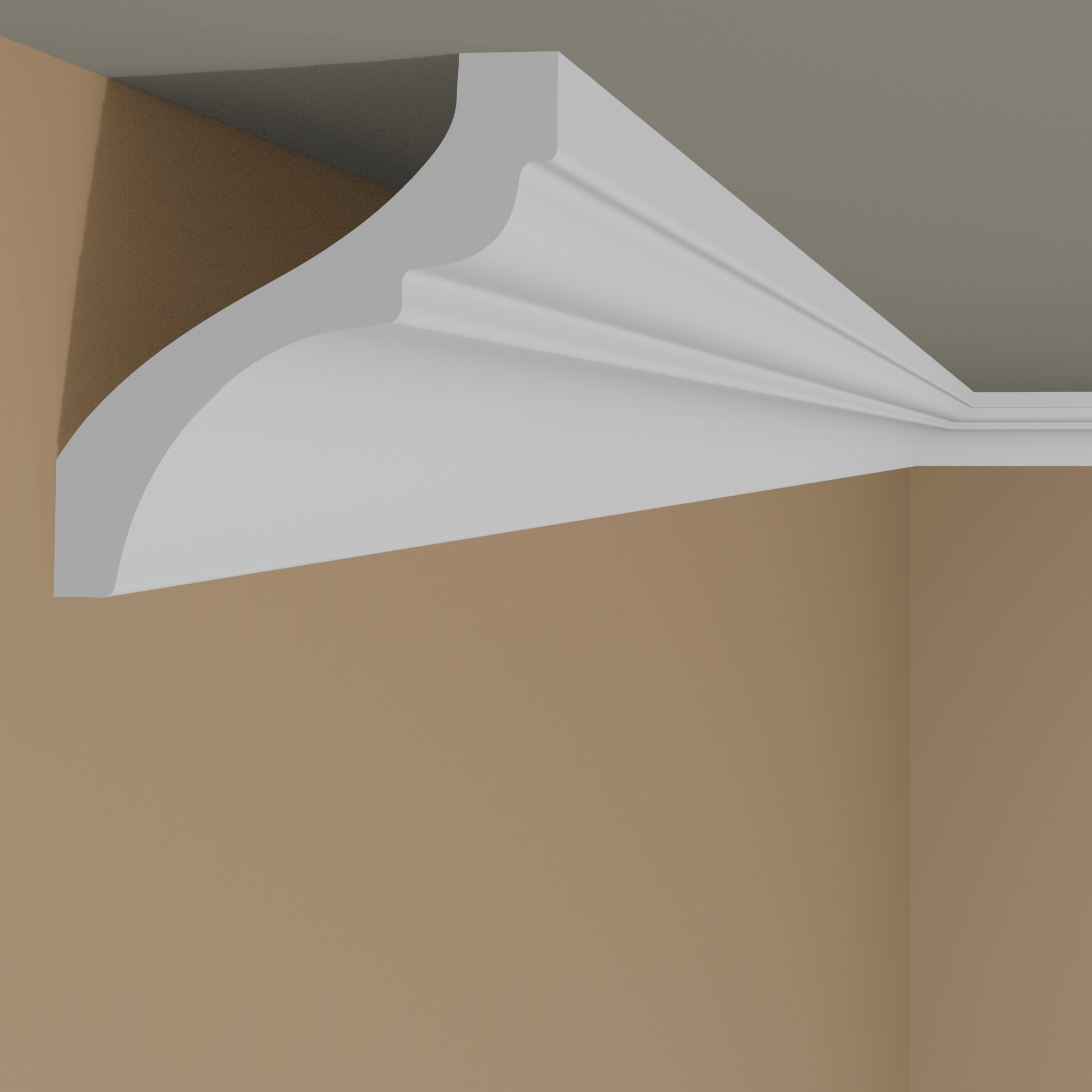 Wiesemann | Stuckleiste Amsterdam 14 | Polystyrol | 75 x 75 x 2000 mm | Deckenleiste | Weiß
