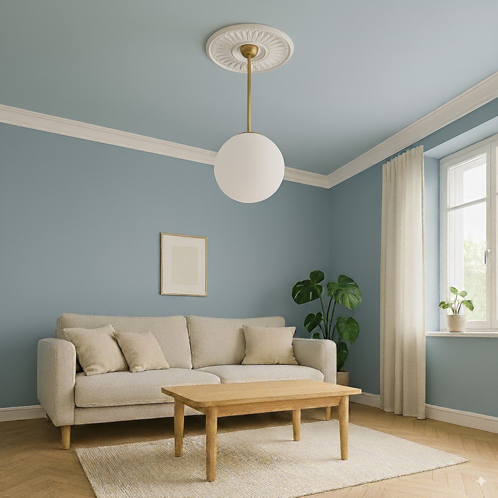 PROVISTON | Gips Rosette Cardiff | Echter Gipsstuck | Ø36cm | Stuckrosette