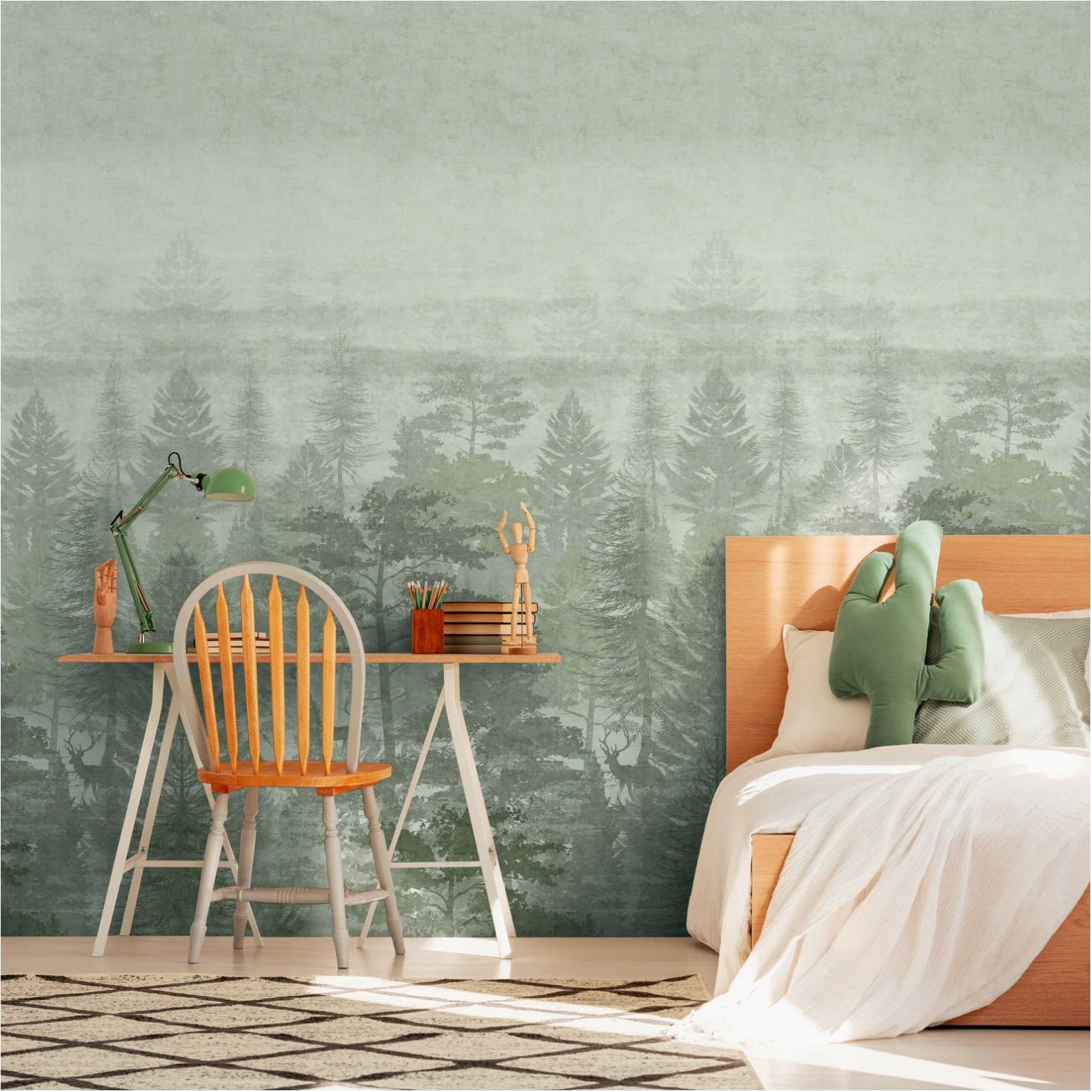 Fototapete Kinderzimmer 770691 Grün Muster Motive Lilly & Luis Wald A.S. Création