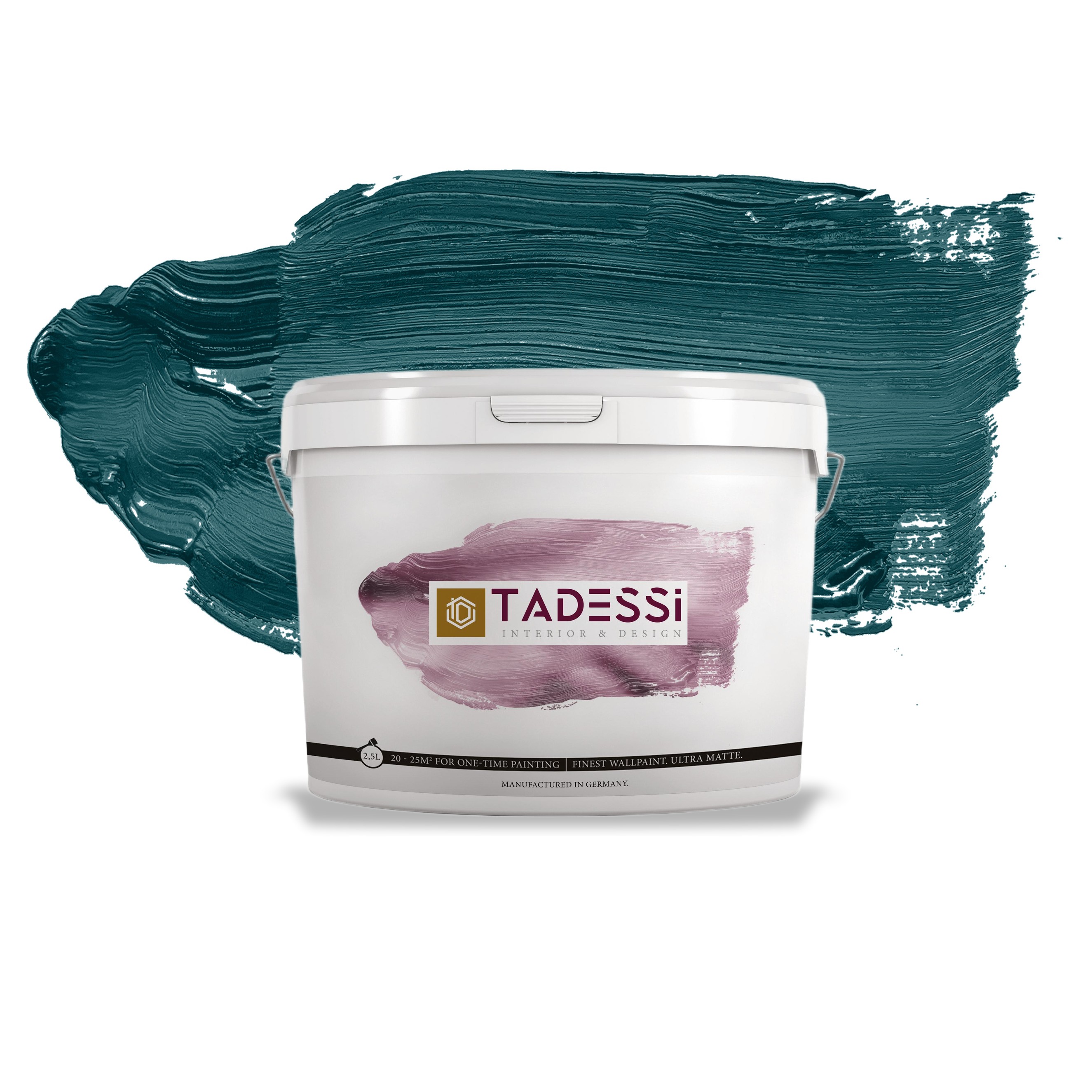 TADESSI Color Vista - Wandfarbe Grün - Petrol - Matte Innenfarbe - Hochwertige Dispersionsfarbe