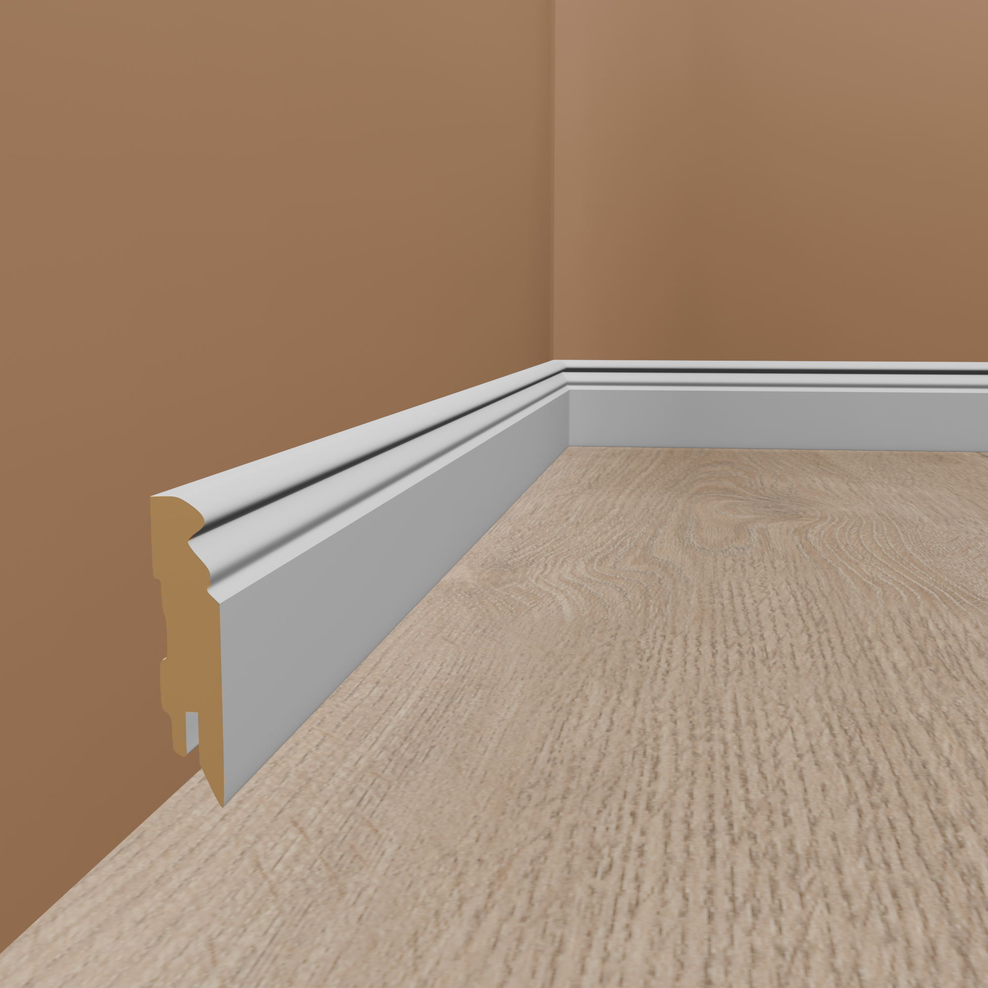 PROVISTON Fußleiste weiß 16 x 58 x 2500 mm Foliert MDF-Sockelleiste Hamburger Profil PROVISTON Fußleiste weiß 16 x 58 x 2500 mm Foliert MDF-Sockelleiste Hamburger Profil
