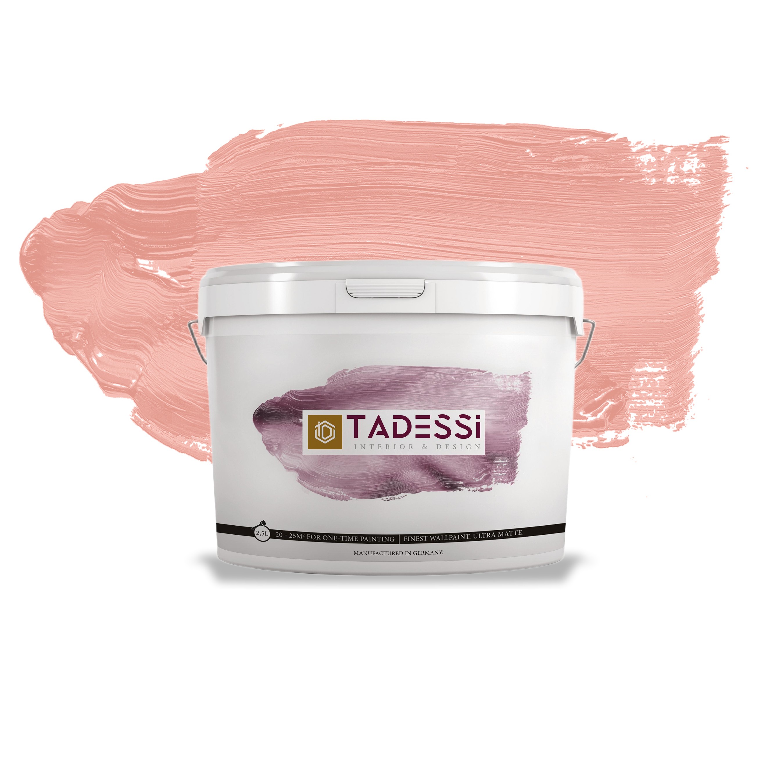 TADESSI Color Vista - Wandfarbe Rosa - Purderrosa Dunkel - Matte Innenfarbe - Hochwertige Dispersion