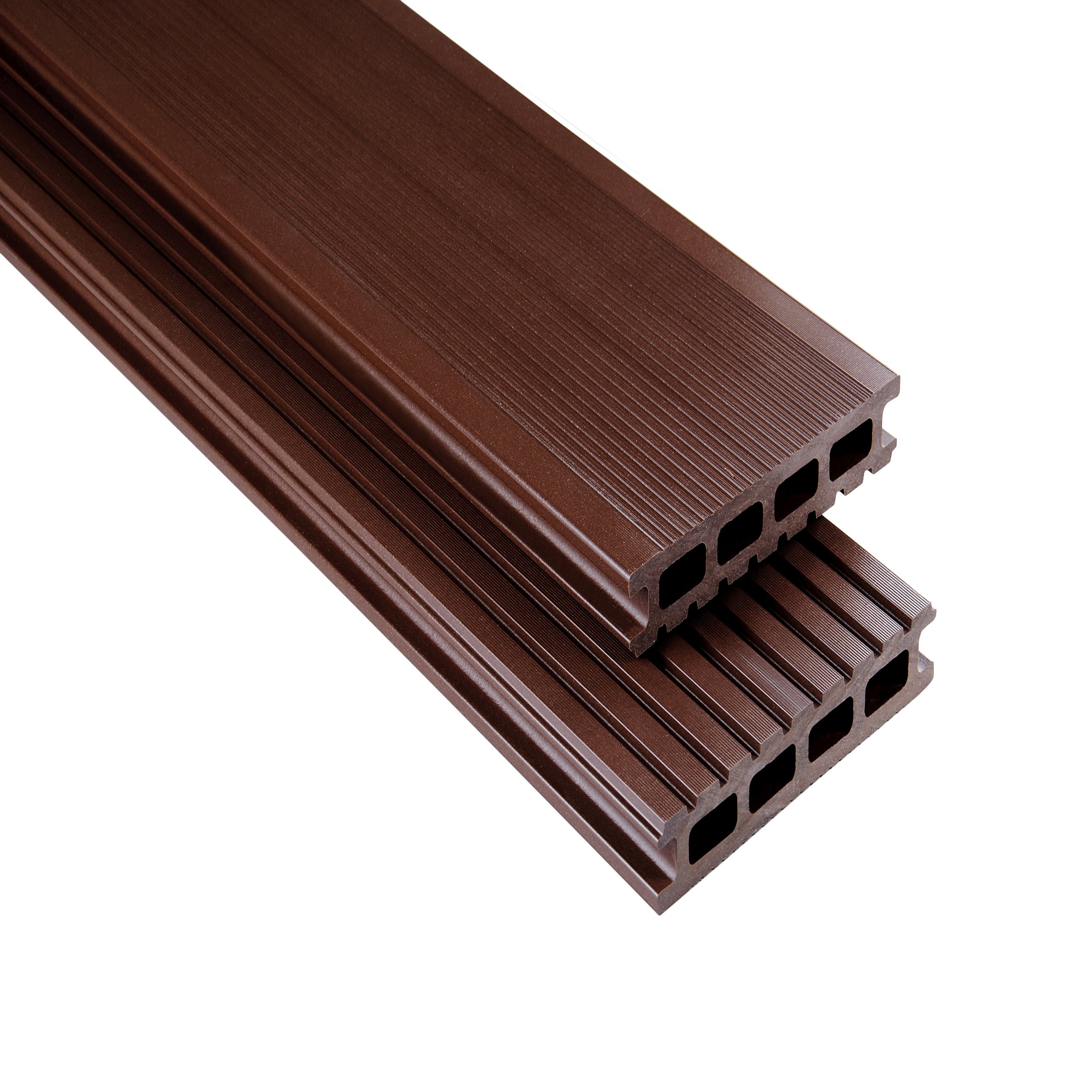 WPC Terrassendiele 14.5 x 2.6 cm Bodendiele Hohlkammer Standard Schokobraun Kovalex