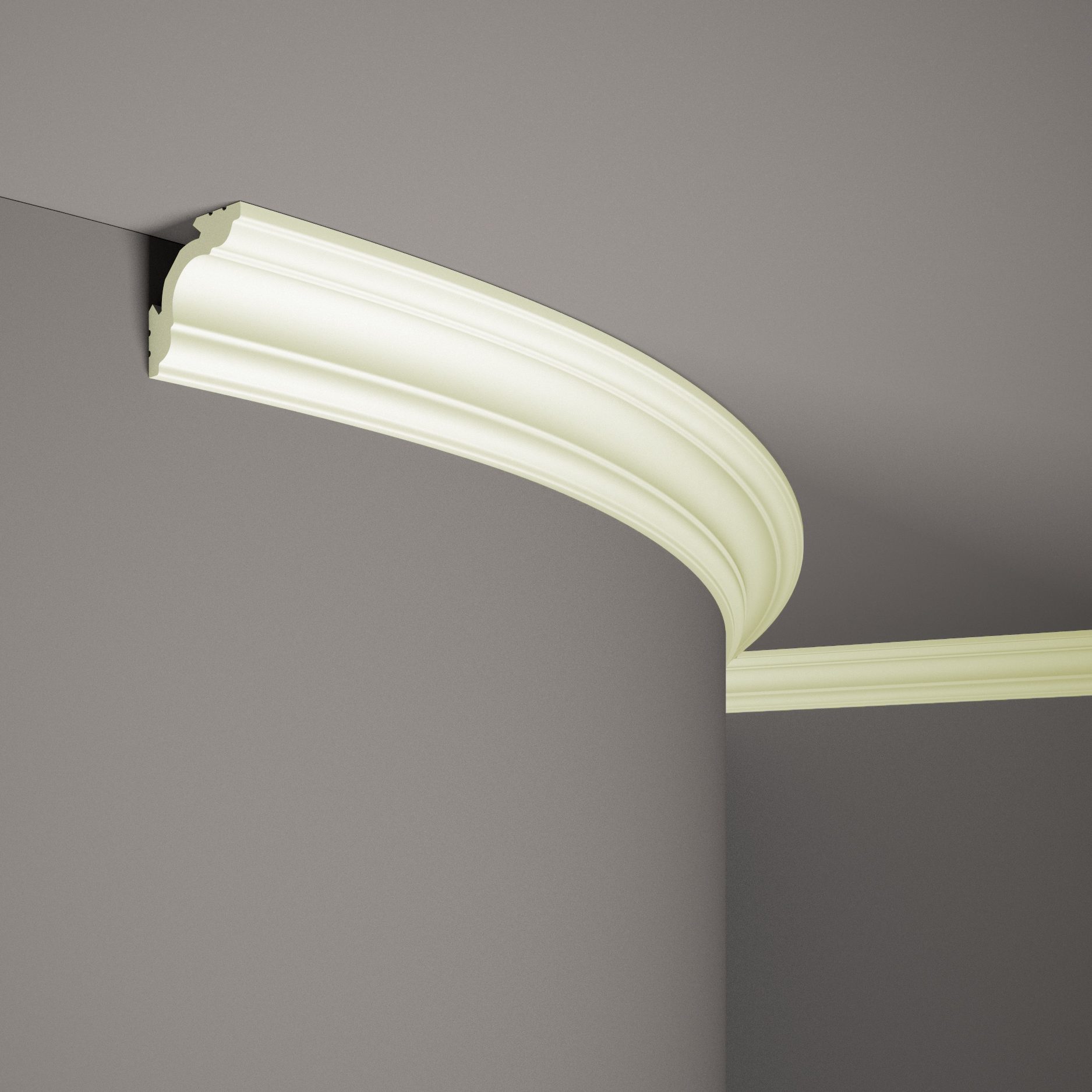 Mardom flexible Deckenleiste MD106F Profoam 57 x 57 x 2000 mm Weiß Stuckleiste biegsam