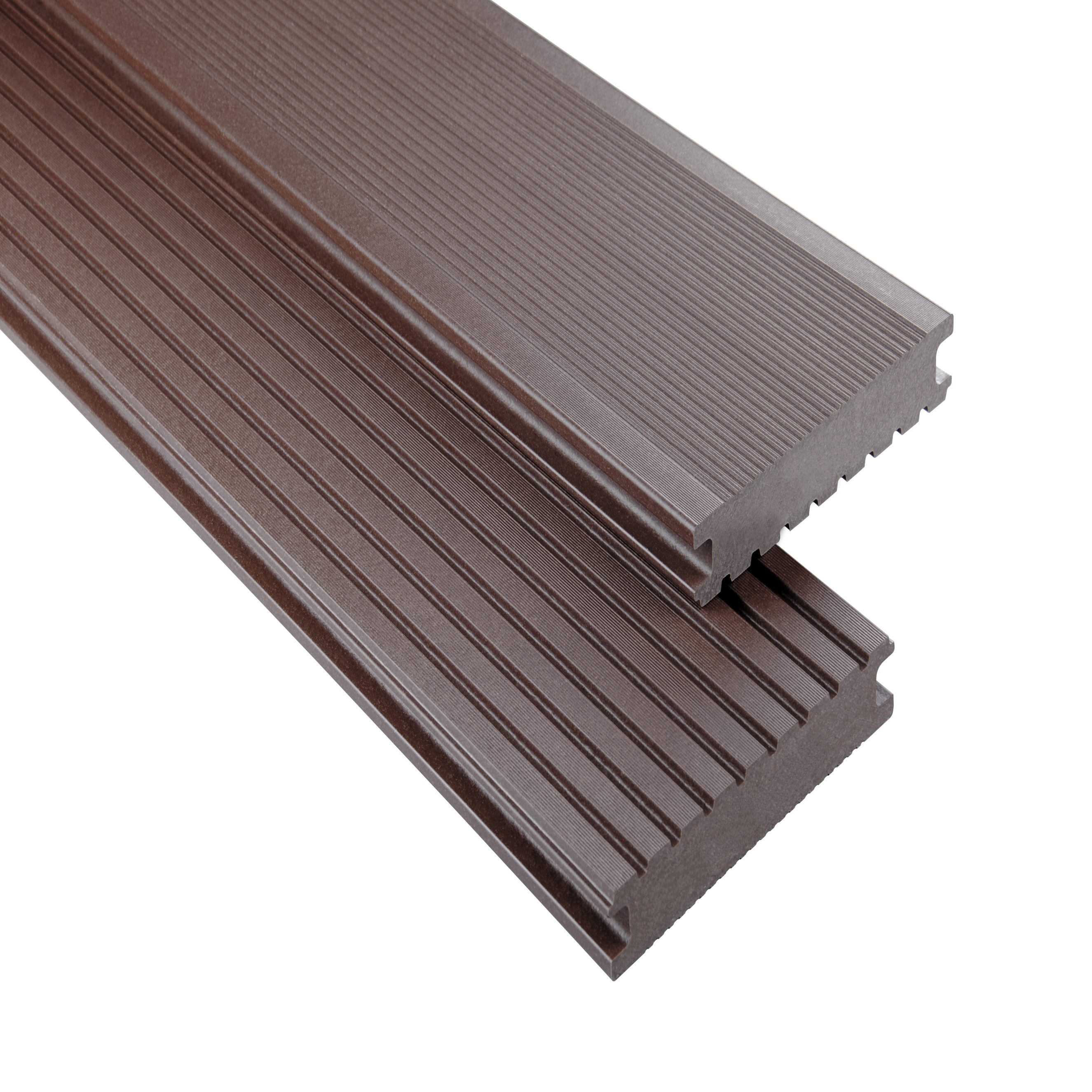 WPC Terrassendiele 14.5 x 2.6 cm Bodendiele Vollprofil Standard Schokobraun Kovalex
