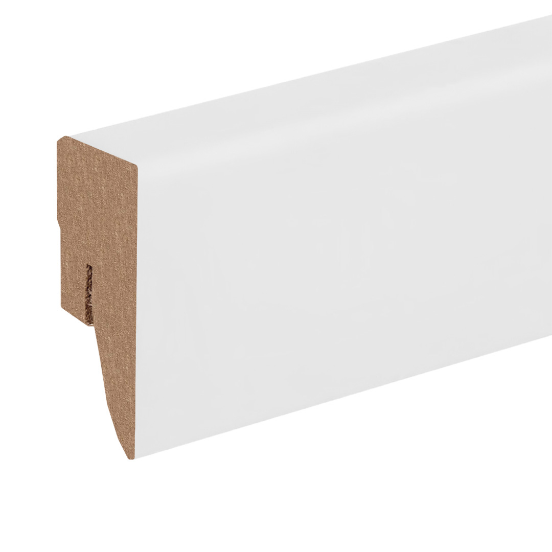 Sockelleiste / Fußleiste / Bodenleiste Domaso-1 (70080) | 16 x 40 x 2500 mm | Weiß