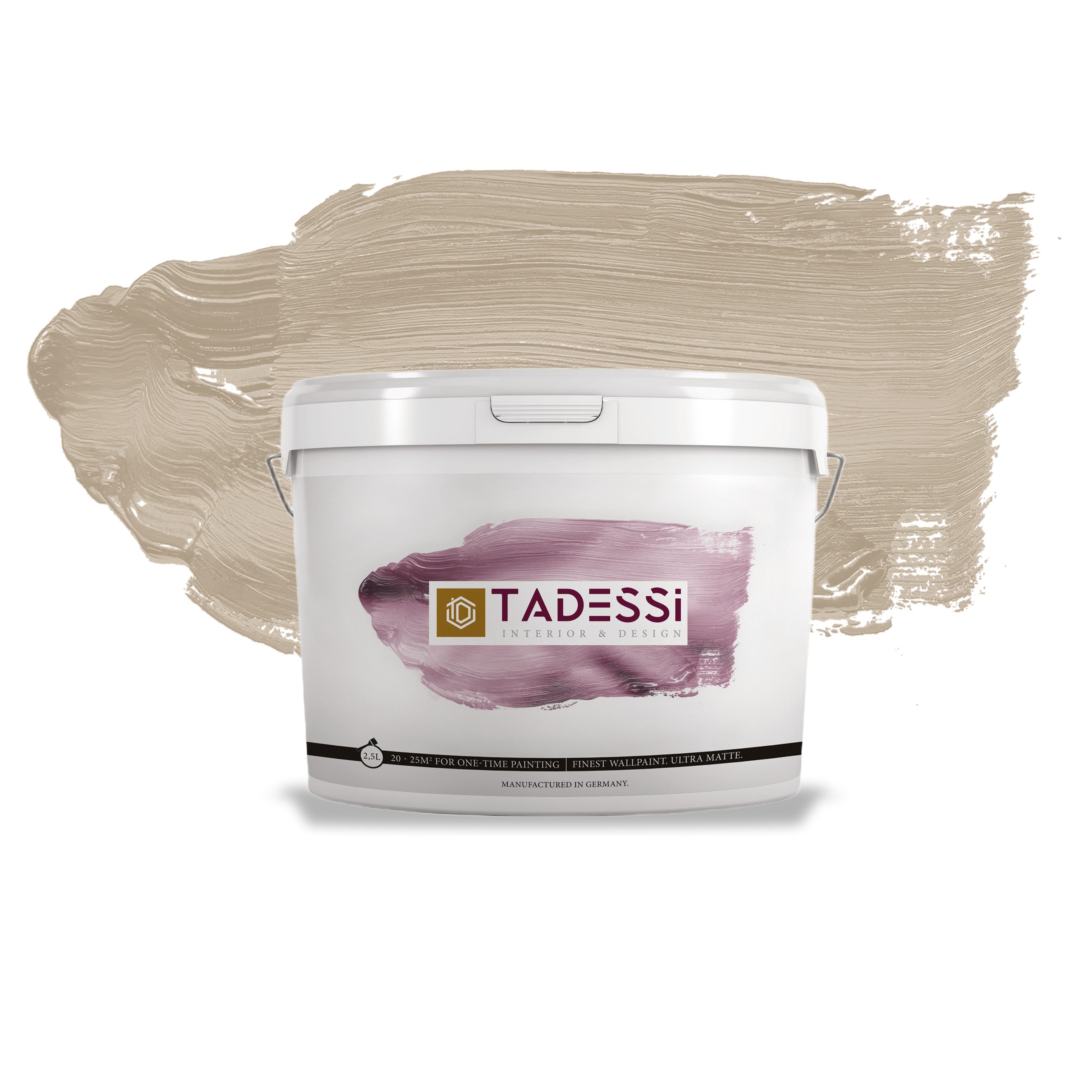 TADESSI Color Vista - Wandfarbe Taupe - Kaffeecreme Mocha - Hochwertige matte Innenfarbe