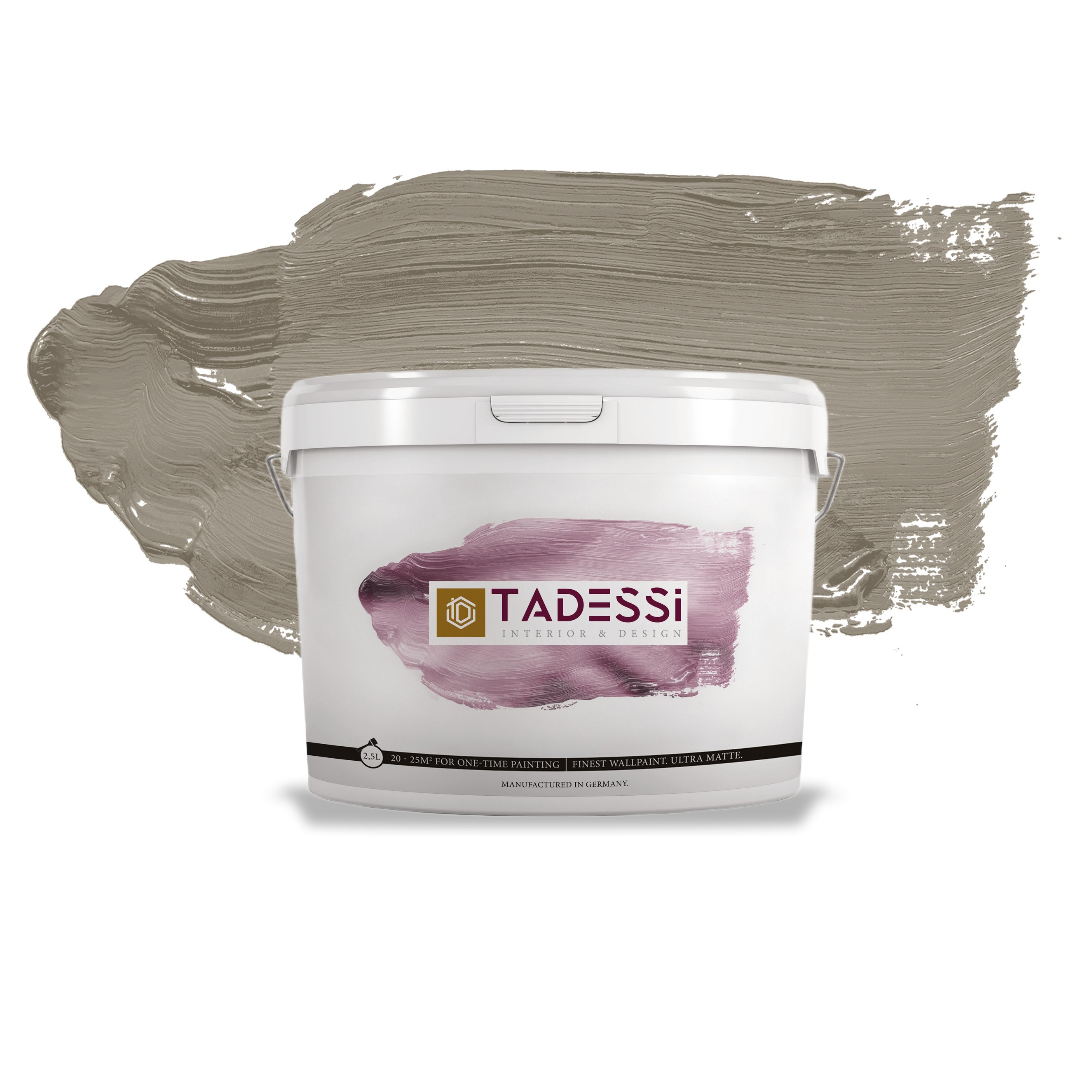 TADESSI Color Vista - Wandfarbe Taupe - Treibholz Mocha - Matte Innenfarbe - Hochwertige Dispersion