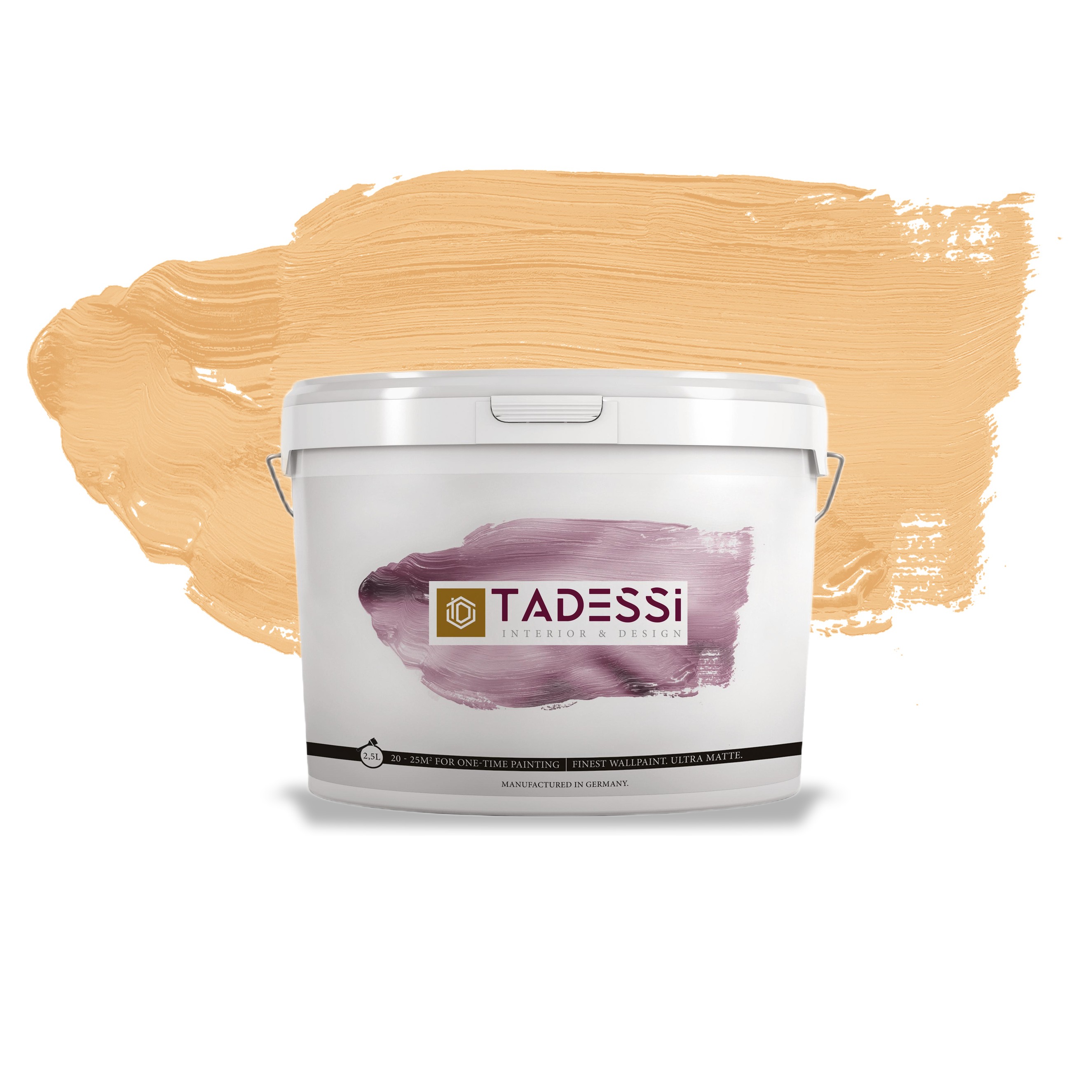 TADESSI Color Vista - Wandfarbe Orange - Bernstein Hell - Matte Innenfarbe - Hochwertige Dispersion