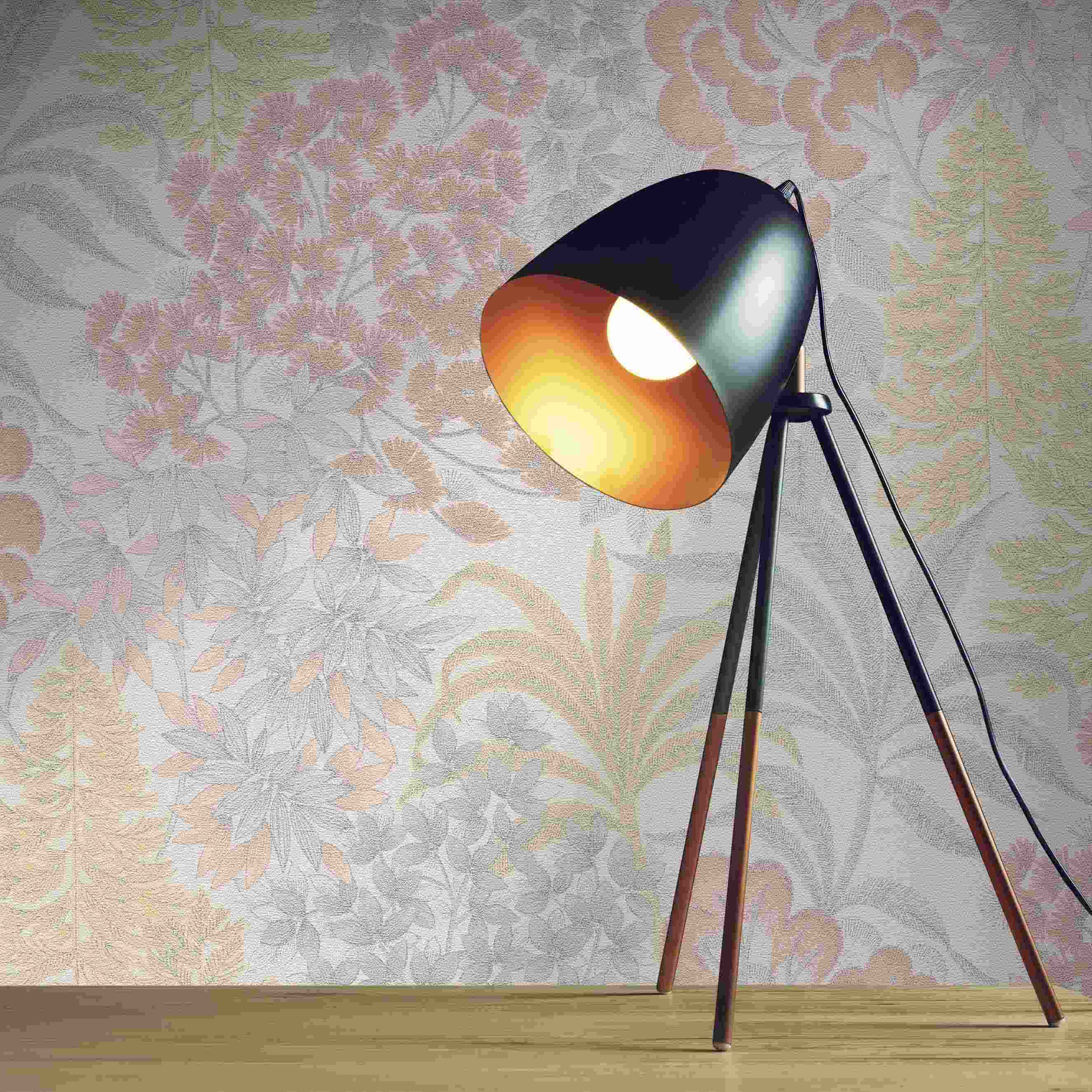 Tapete Mario Blumen M1-No.4368 Vlies Weiß Blau Floral Tadessi 10.05 x 0.53 m