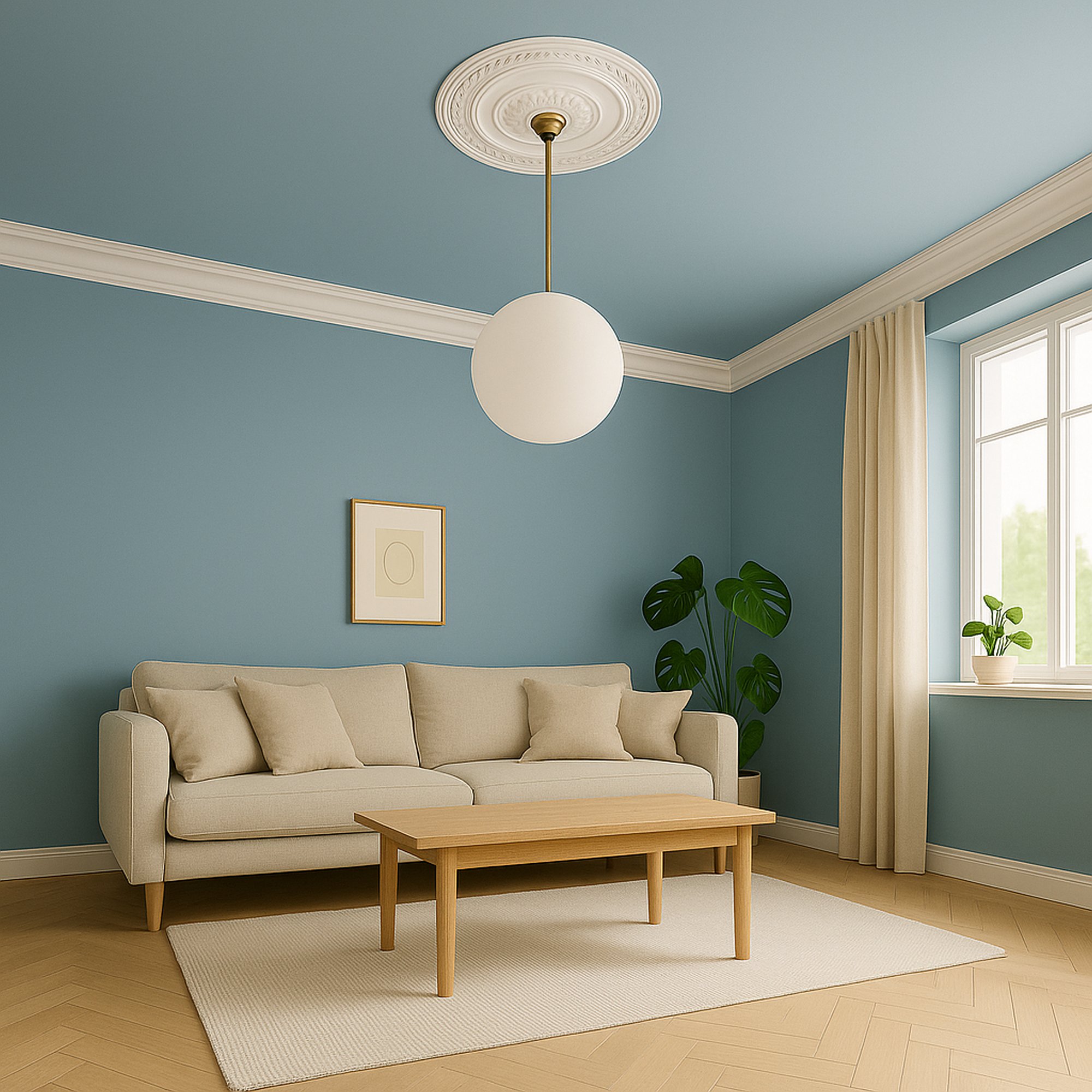 Stuckrosette B3014 320 x 40 x 320 mm Deckenrosette Weiß überstreichbar Stuckrosette Profoam Mardom