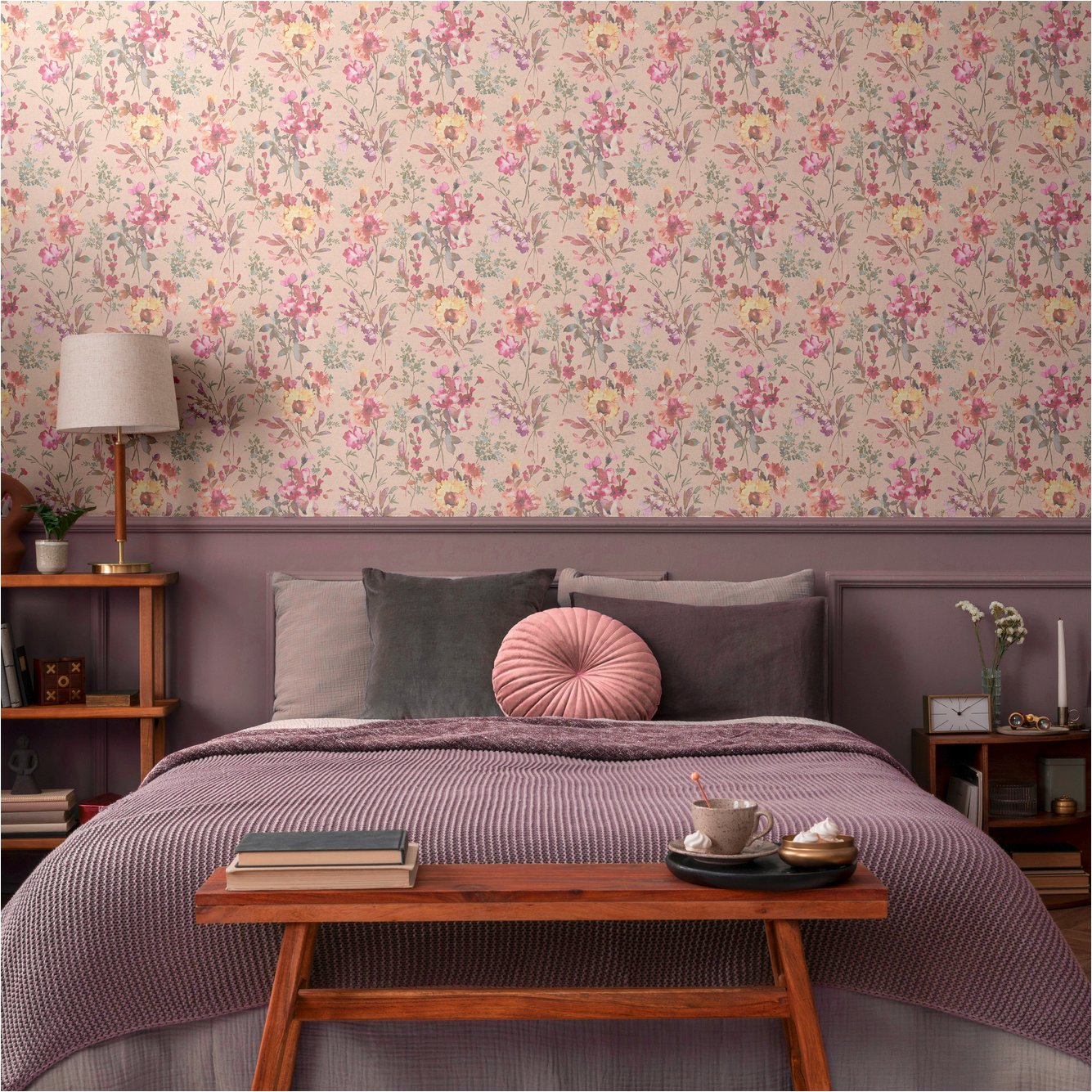 Vliestapete 790613 Bunt Blumen Floral CosmoLiving by Cosmopolitan A.S. Creation