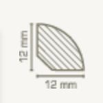 Innen- oder Außenwinkel weiß lackiert 12 x 12mm Viertelstableiste Massiv by PROVISTON