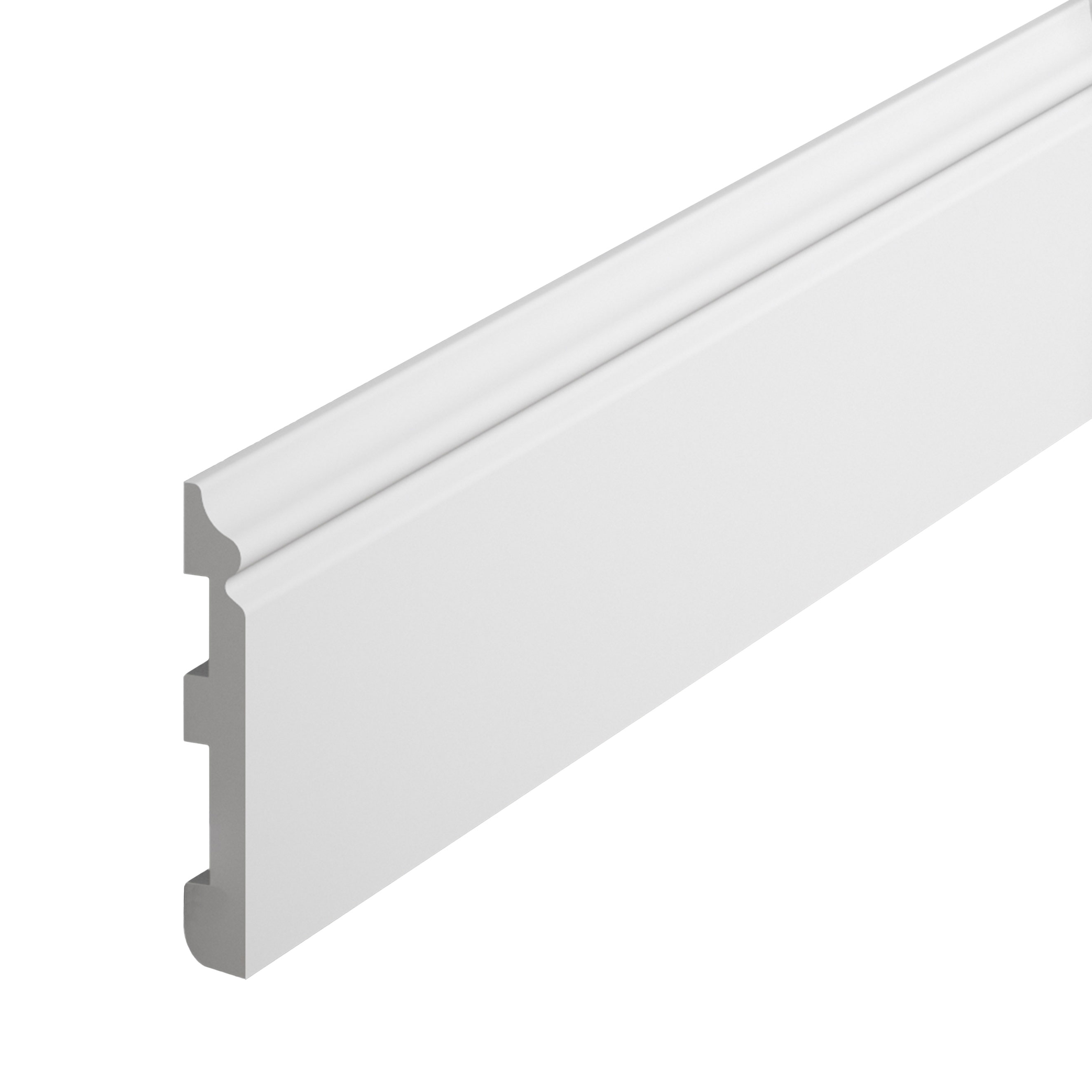 PROVISTON | Sockelleiste "NE018" | 13 x 80 x 2000 mm | Weiß | Fußleiste | Polystyrol | Wohndeko
