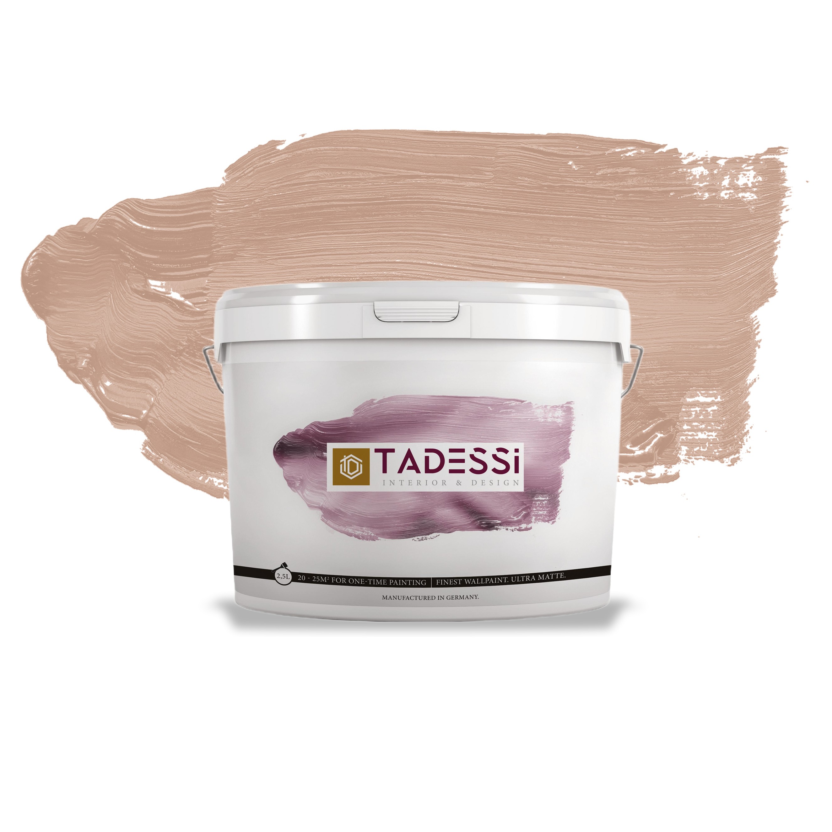 TADESSI Color Vista - Wandfarbe Braun - Altrosé Mocha - Matte Innenfarbe - Hochwertige Dispersion