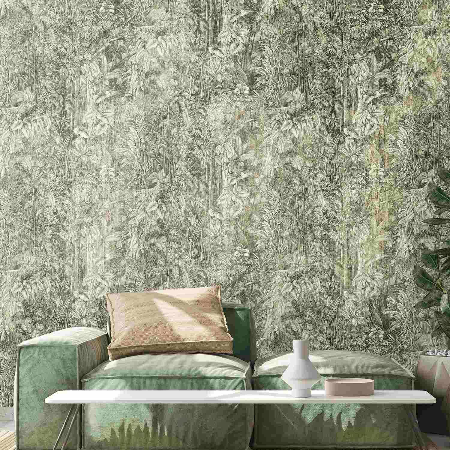 A.S. Creation Fototapete The Wall II 393131 Ein Motiv pro Rolle Vintage Grün