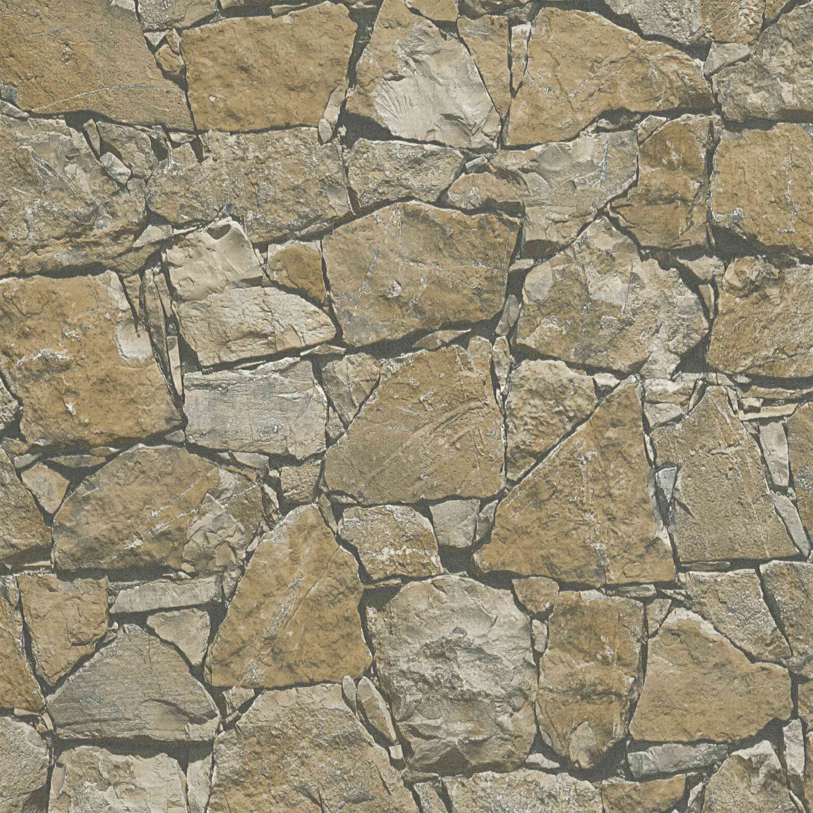 A.S. Creation | Elements | 958631 | Vliestapete | Steinoptik | 0.53 x 10.05 m | Braun