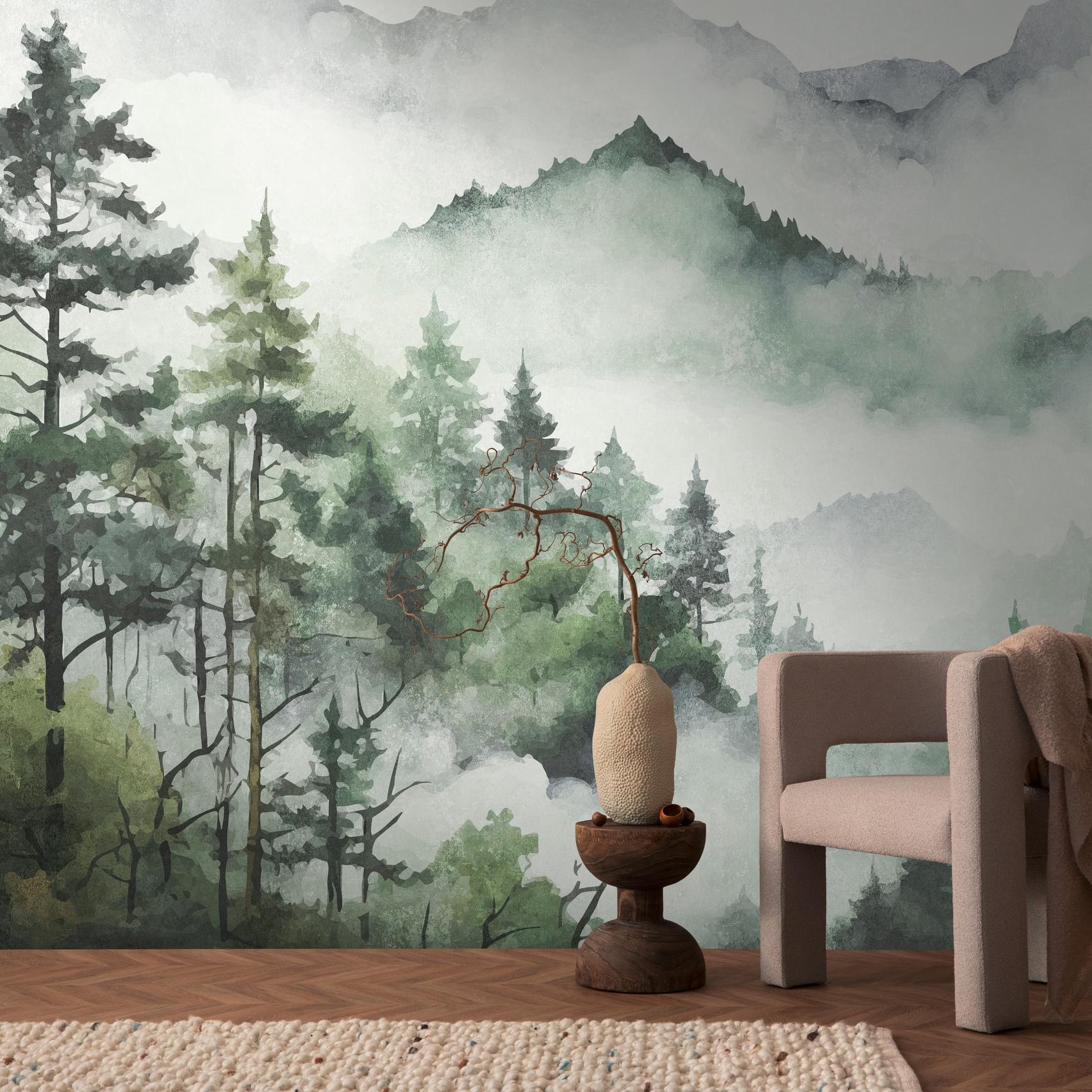 A.S. Creation Fototapete The Wall III 398991 Ein Motiv pro Rolle Natur Landschaft Grün Weiß