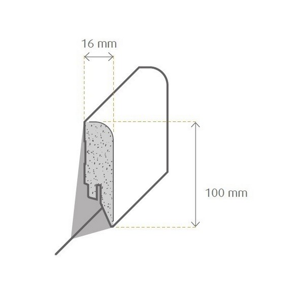 Zeichnung Sockelleiste / Fußleiste / Bodenleiste Alba-3 (7242)
