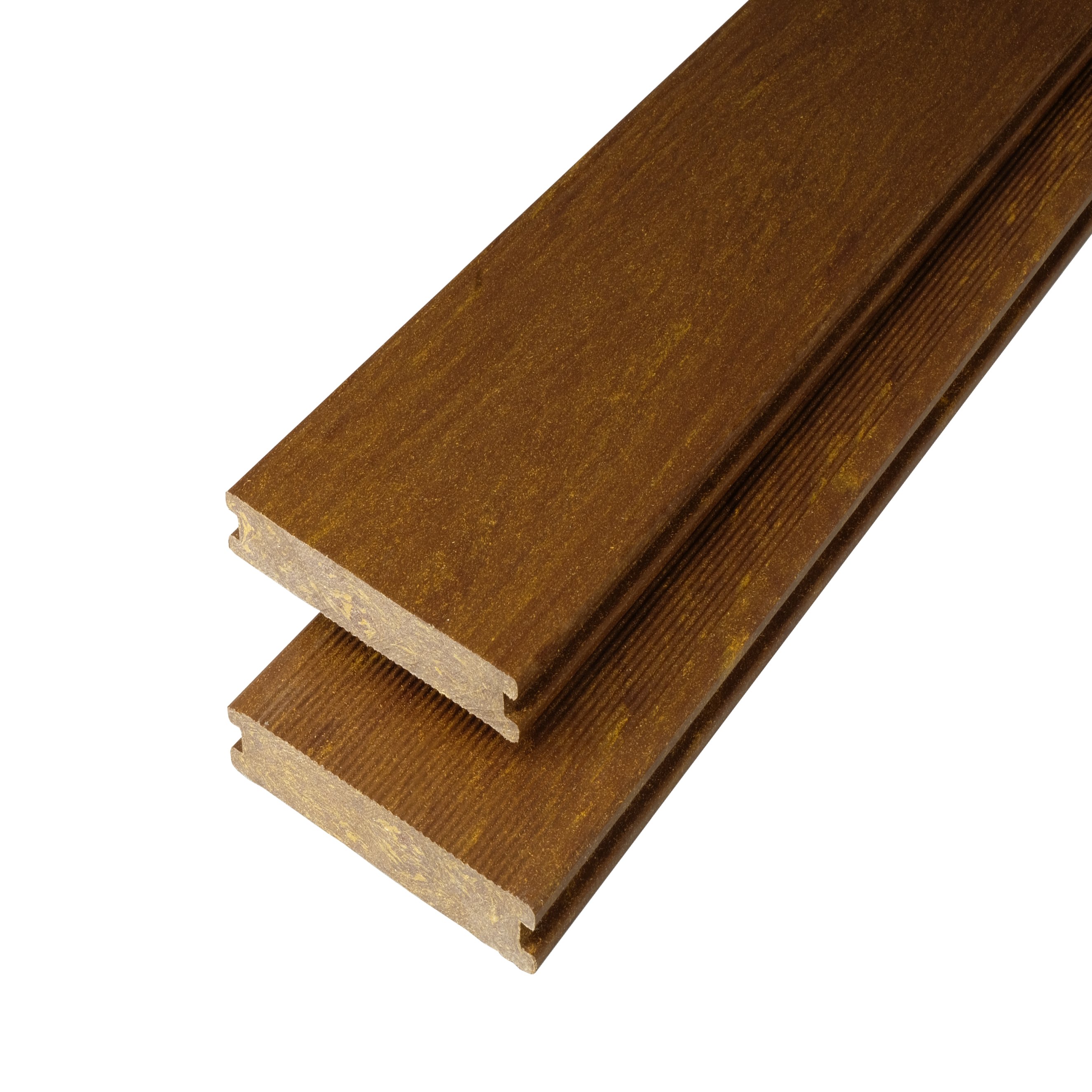 WPC Terrassendiele 14.5 x 2 cm Bodendiele Vollprofil Massiv Walnuss Mattiert Kovalex