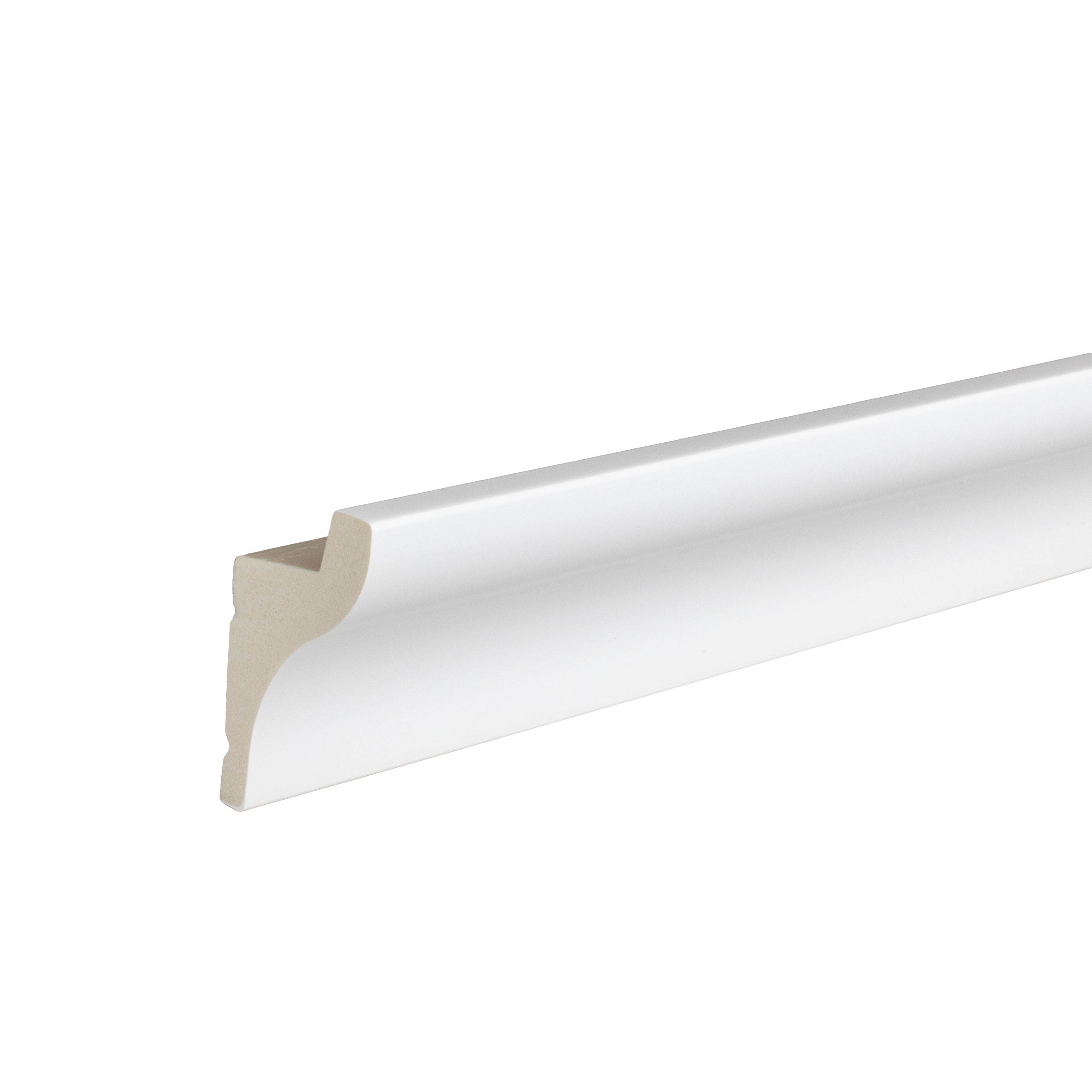 PROVISTON Licht Stuckleiste Kunststoff Weiß - 35 x 60 x 2000 mm moderne Lichtleiste für die Decke