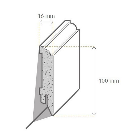 Zeichnung Sockelleiste / Fußleiste / Bodenleiste Bergamo-11 (7244)