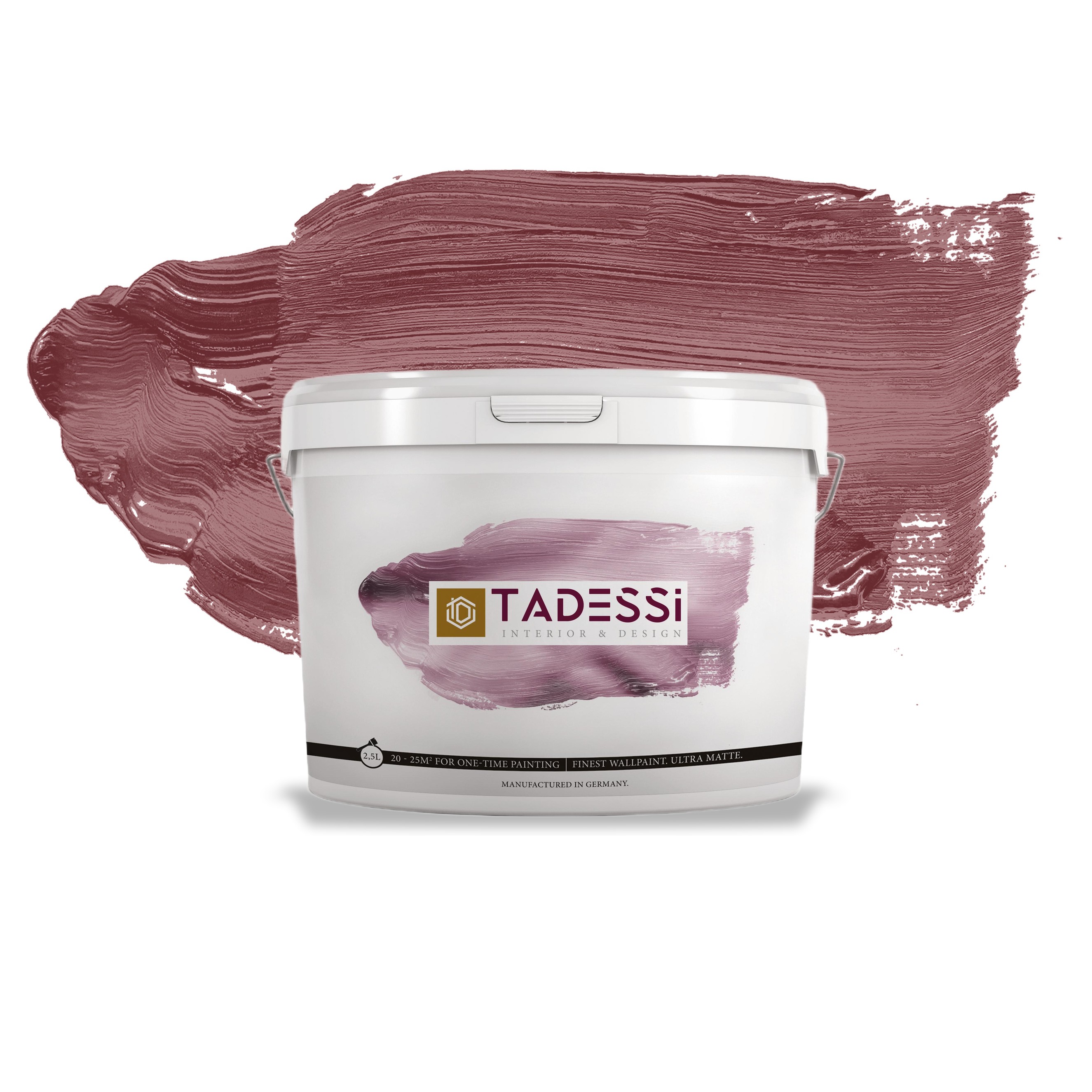 TADESSI Color Vista - Wandfarbe Rot - Bordeaux Cherry Rot - Hochwertige matte Innenfarbe