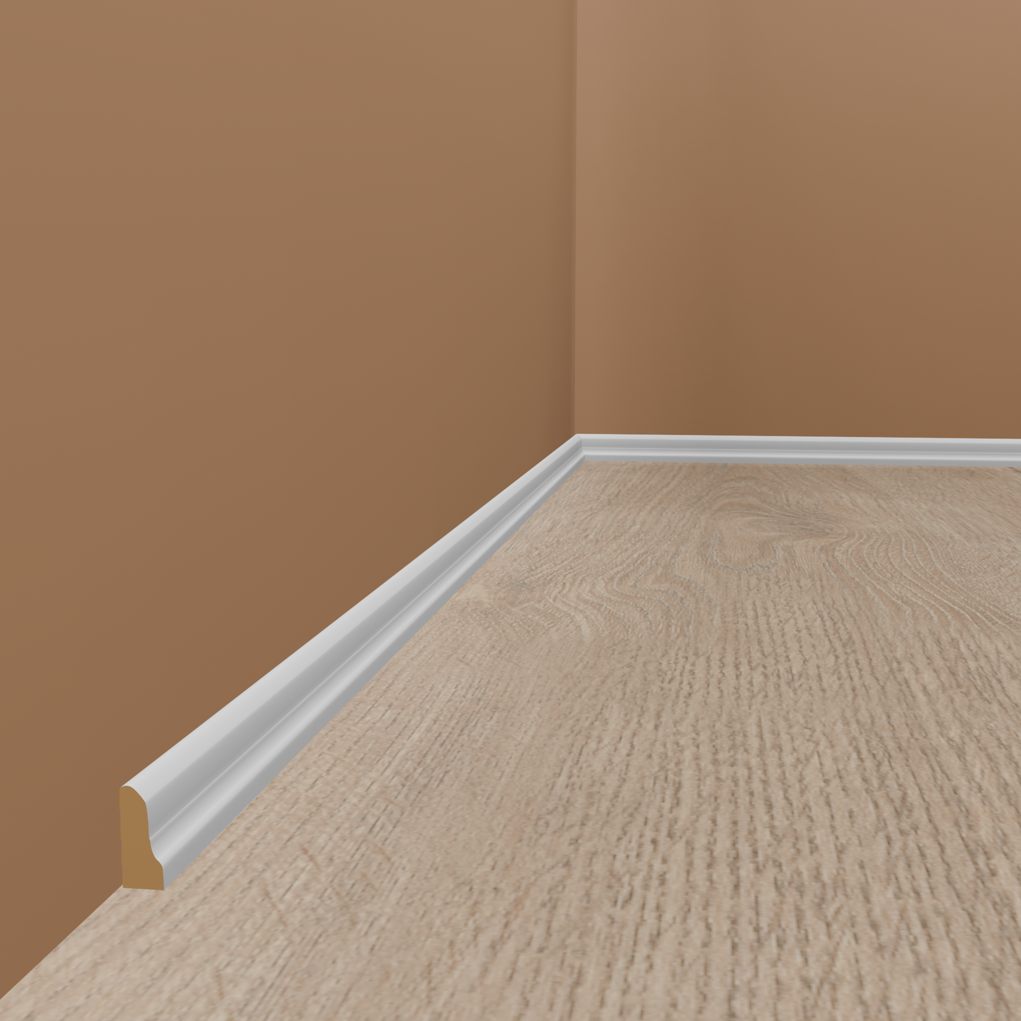 Abdeckleiste Salzburg Massivholz 8 x 26 x 2000 mm Weiß Fußleiste by PROVISTON