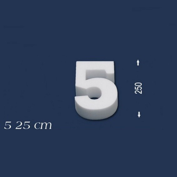 Deko Zahl 5 250 mm Styropor Zahlen Zahlendeko Weiß Wiesemann