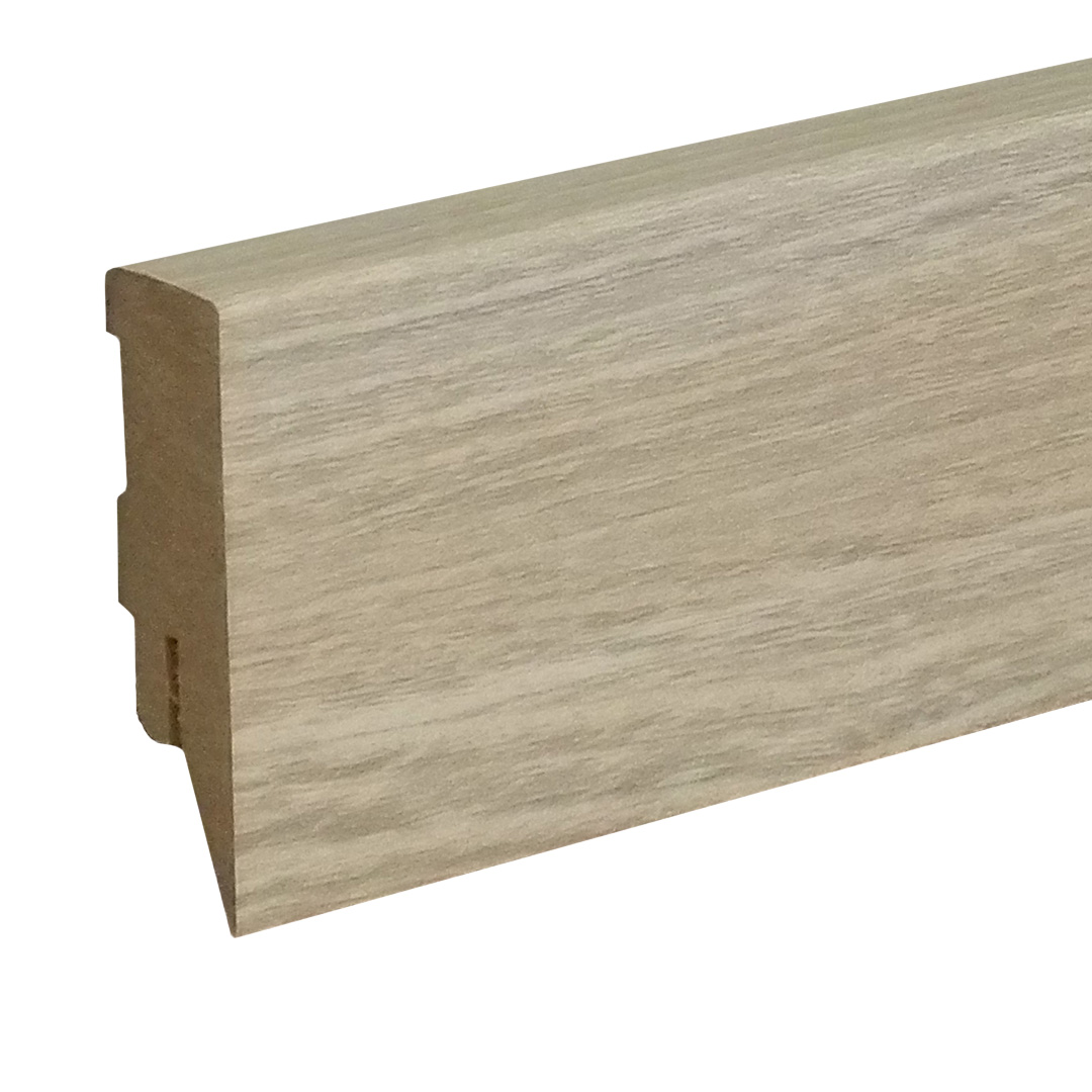 Sockelleiste / Fußleiste / Bodenleiste Lecco-135 (73469) | 16 x 58 x 2500 mm | Eiche Mondgrau