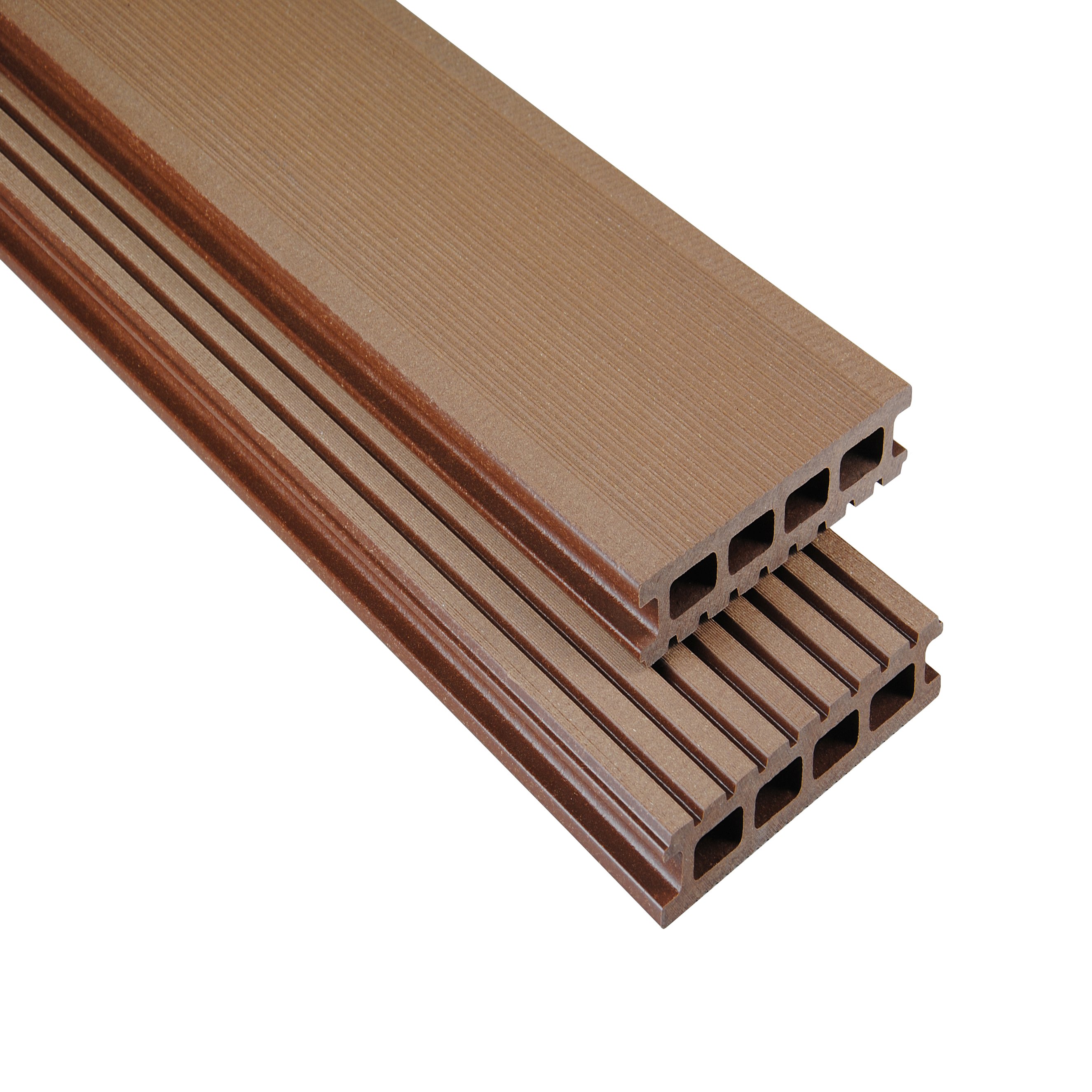 WPC Terrassendiele 14.5 x 2.6 cm Bodendiele Hohlkammer Standard Braun Terrasse Kovalex