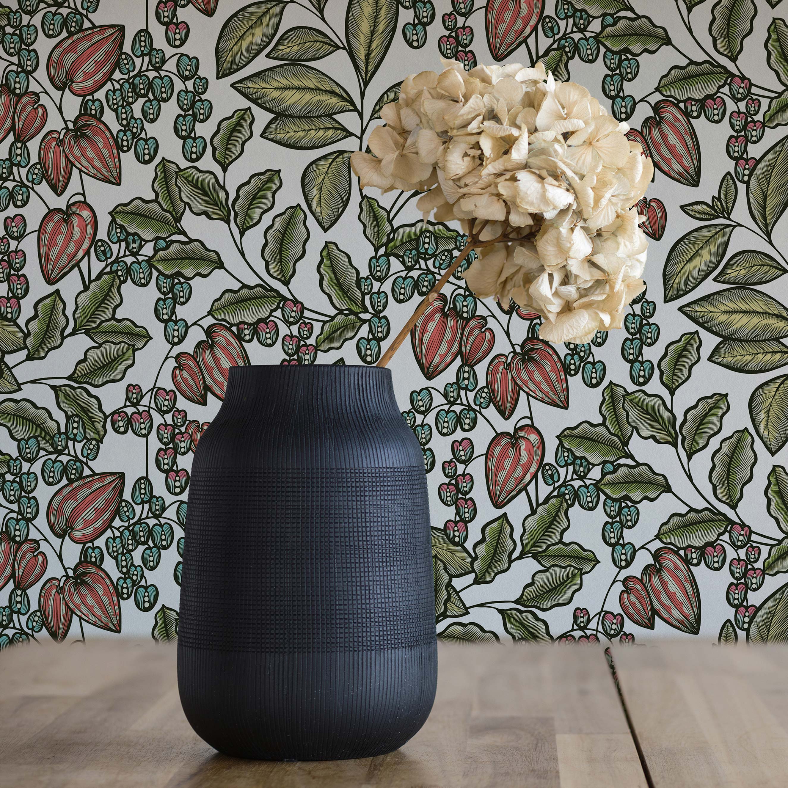 Tapete Wald und Blätter Camilla M1-No.564 Vliestapete Bunt Grün Blumentapete