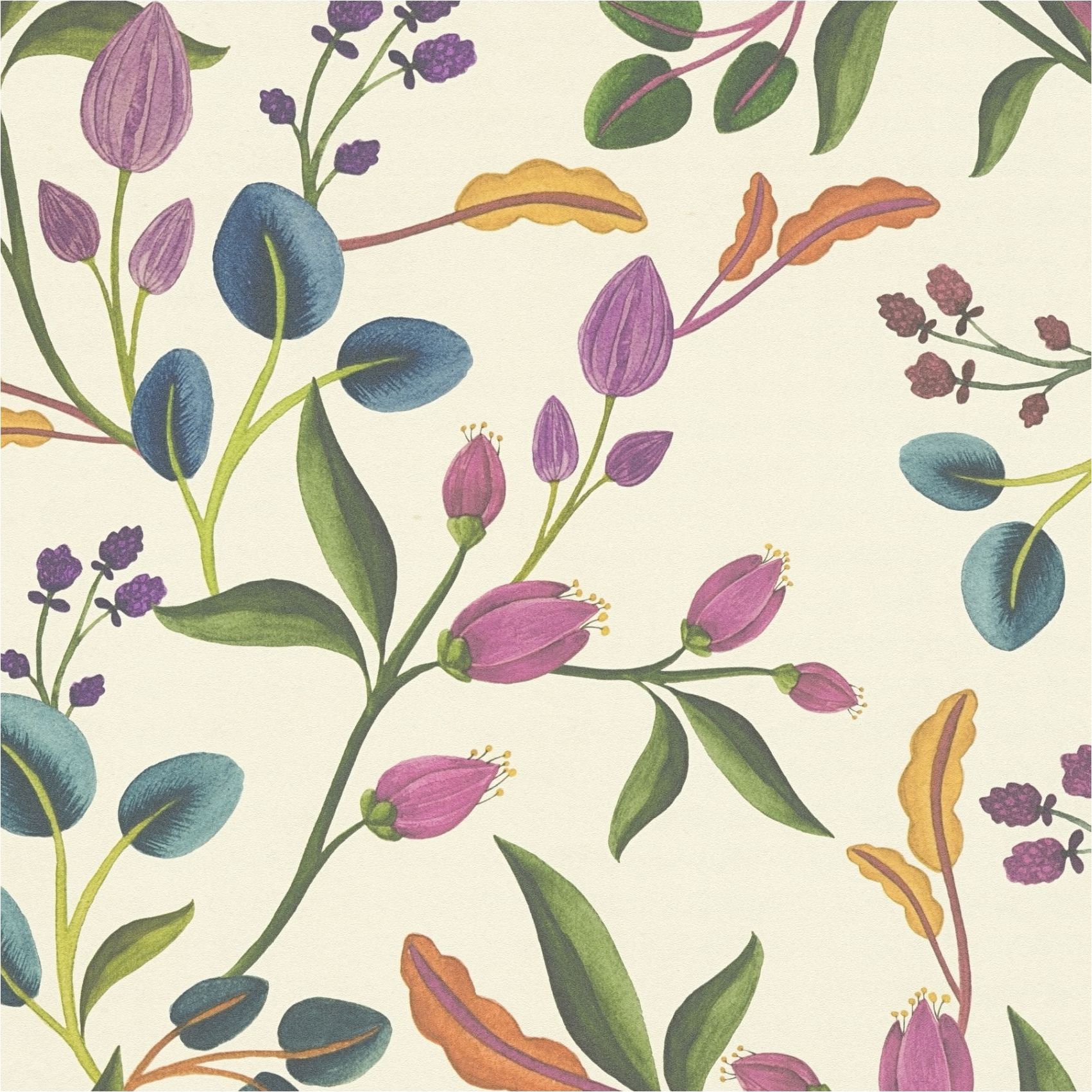 Vliestapete 782111 Mustertapete Creme Grün Muster Motive Floral Anna D Andrea A.S. Création