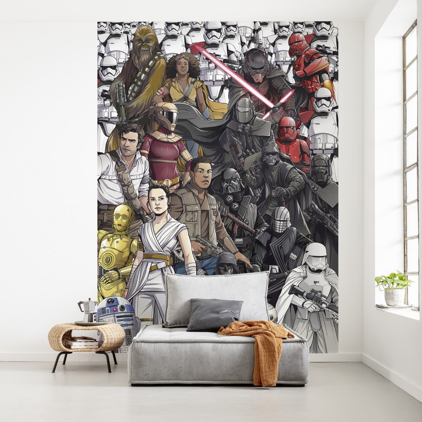 Komar Fototapete Star Wars Retro Cartoon 280 x 200 cm Vlies Der Aufstieg Skywalkers Retro-Art