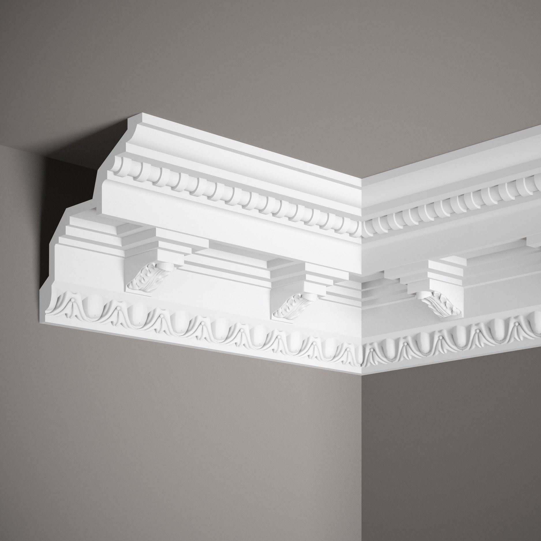 Mardom Deckenleiste MDA067 Profoam 137 x 133 x 2000 mm Weiß Stuckleiste Klassisch