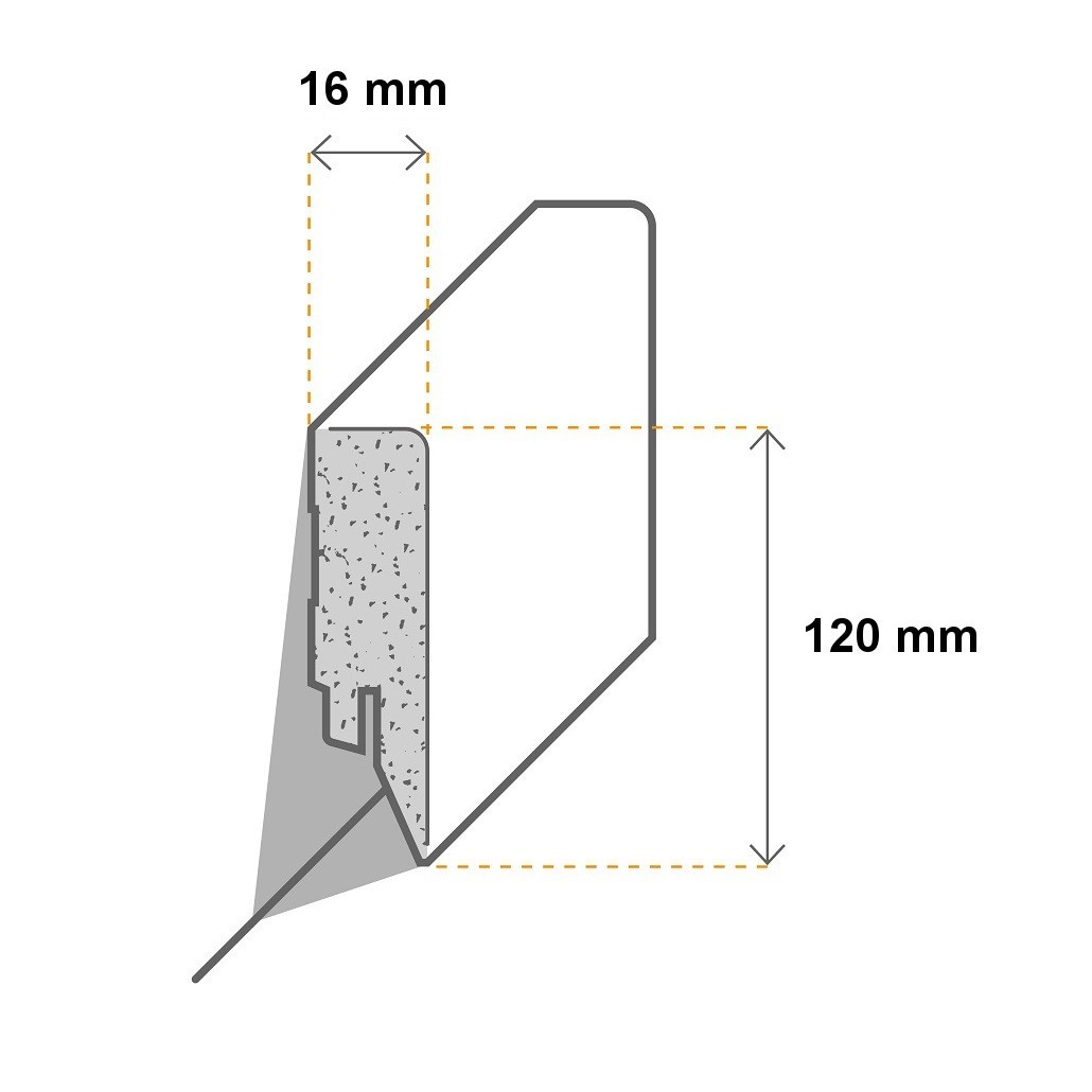 Sockelleiste / Fußleiste / Bodenleiste Cremona-5 Zeichnung