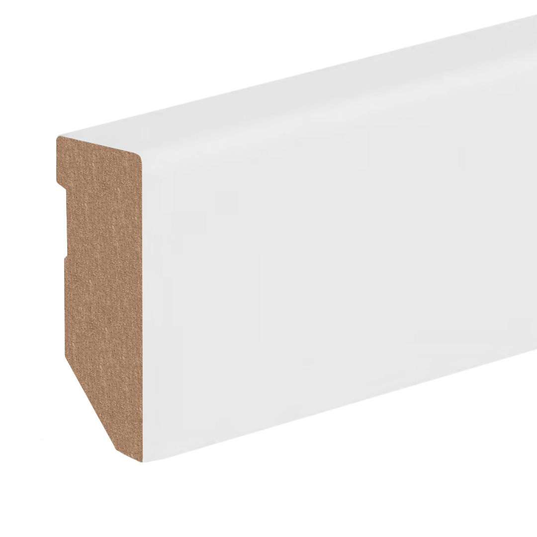Sockelleiste / Fußleiste / Bodenleiste Mortara-4 (72349) | 16 x 40 x 2400 mm | Gletscherweiß