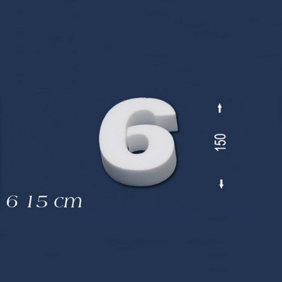 Deko Zahl 6 150 mm Styropor Zahlen Zahlendeko Weiß Wiesemann