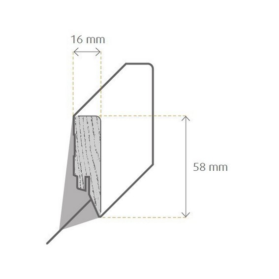 Zeichnung Sockelleiste / Fußleiste / Bodenleiste Mortara-2 (72235)