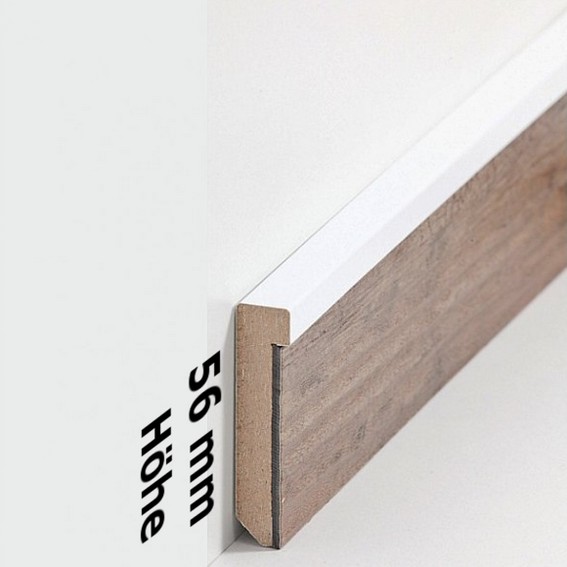 Design-Fußleiste für Vinylboden "Frankfurt" - weiß - 56 mm Höhe (MDF foliert - 726.5131) (Default)