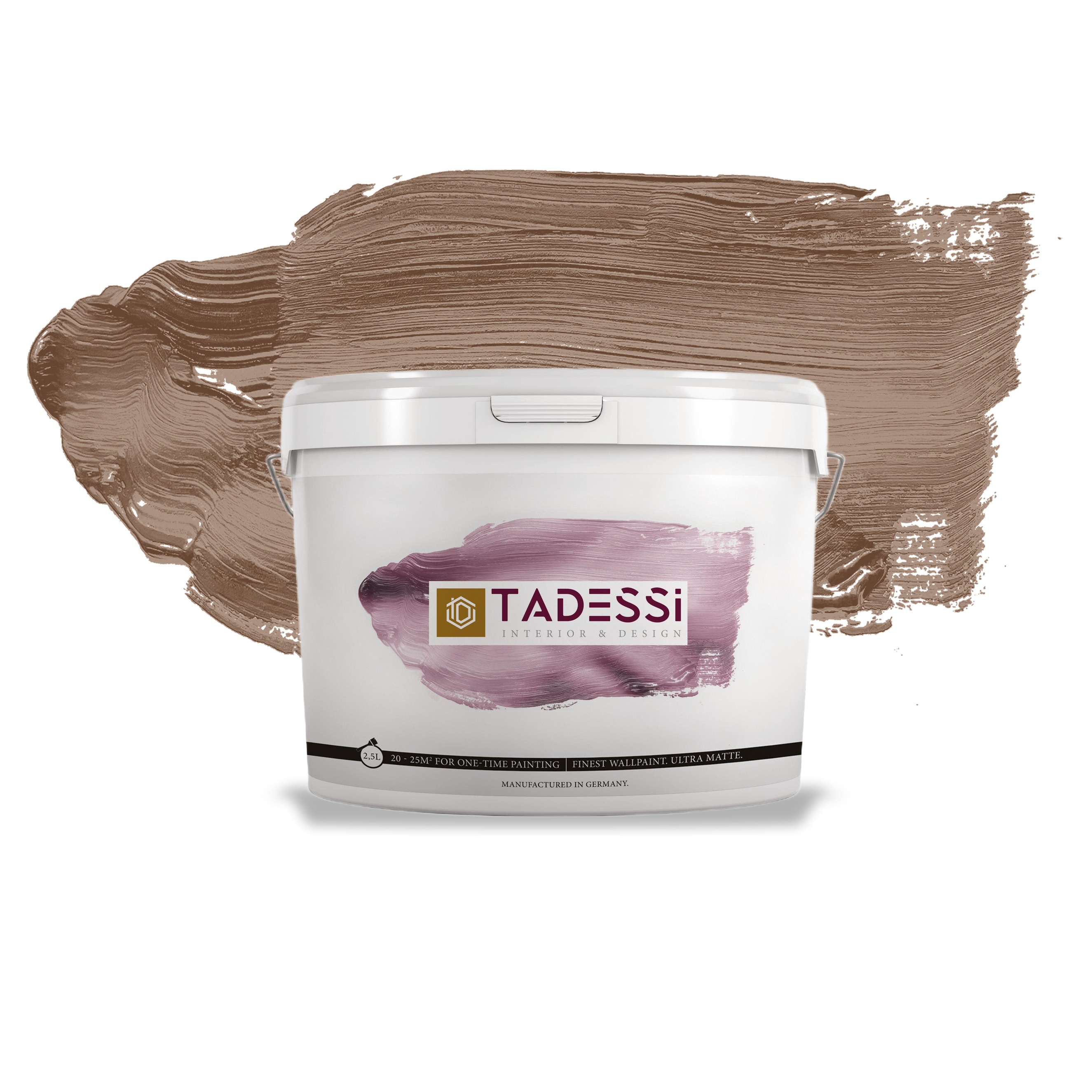 TADESSI Color Vista - Wandfarbe Braun - Mandel Mocha - Matte Innenfarbe - Hochwertige Dispersion
