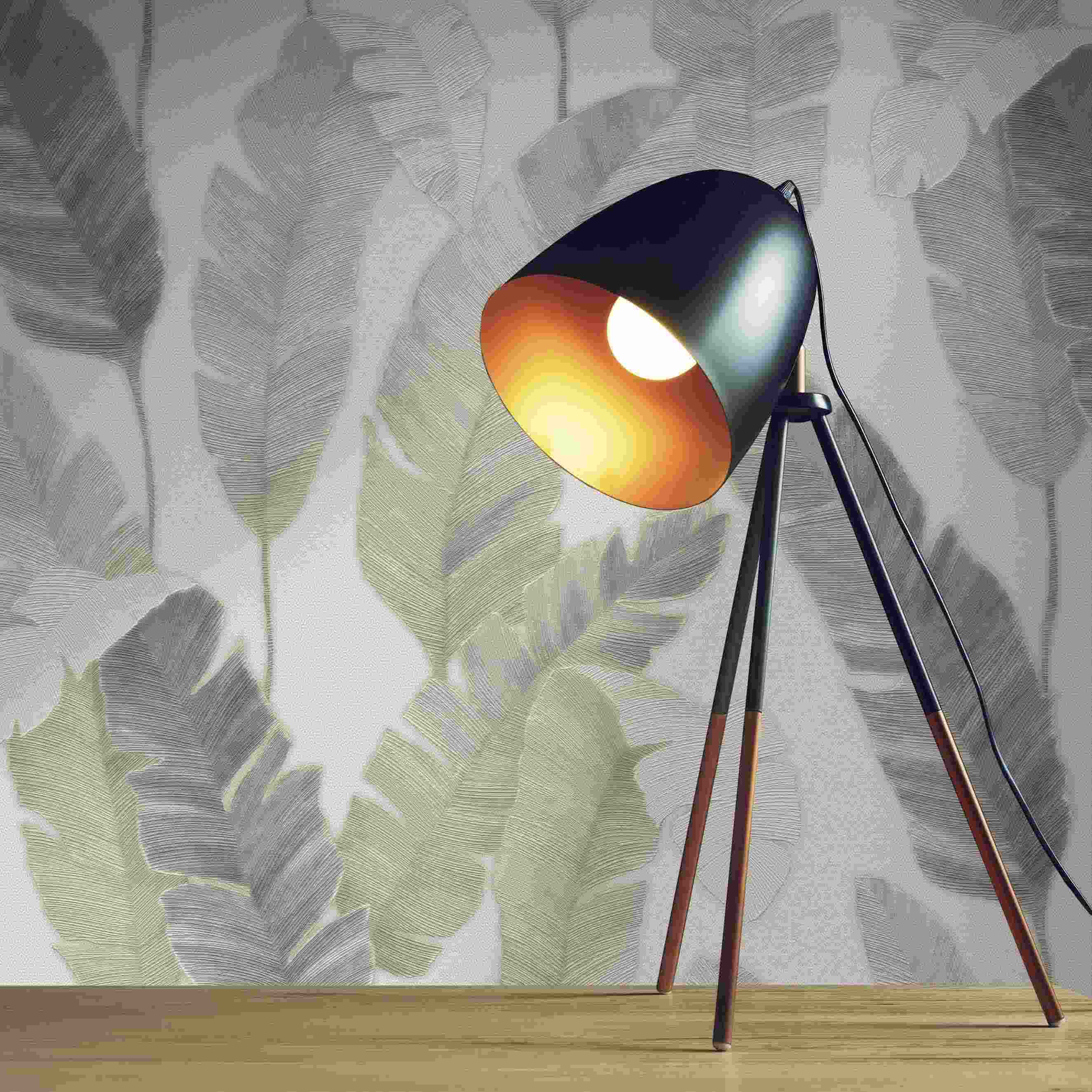 Tapete Enrico Bäume Blätter M1-No.4396 Vlies Weiß Grün Blätter Tadessi 10.05 x 0.53 m