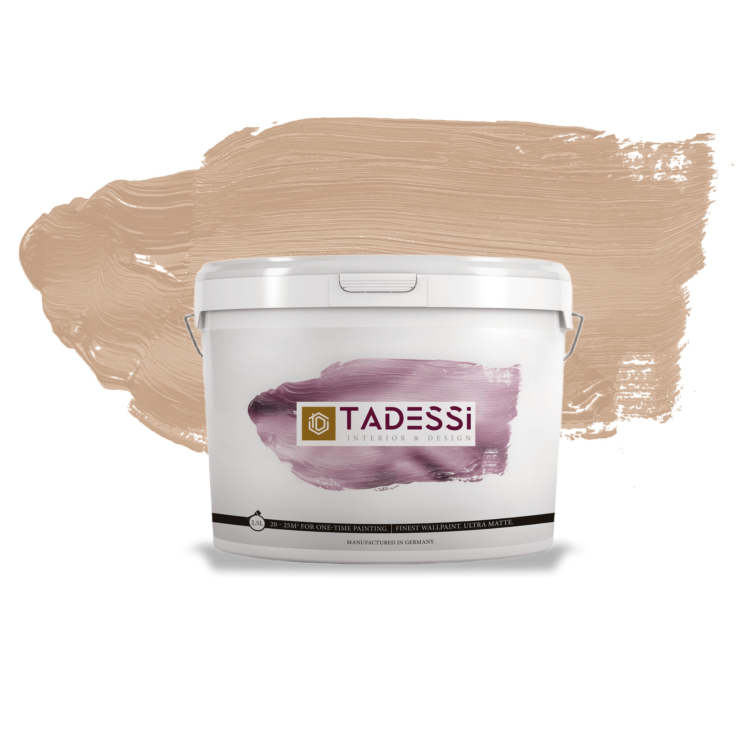 TADESSI Color Vista - Wandfarbe Braun - Sanft Mocha - Matte Innenfarbe - Hochwertige Dispersion