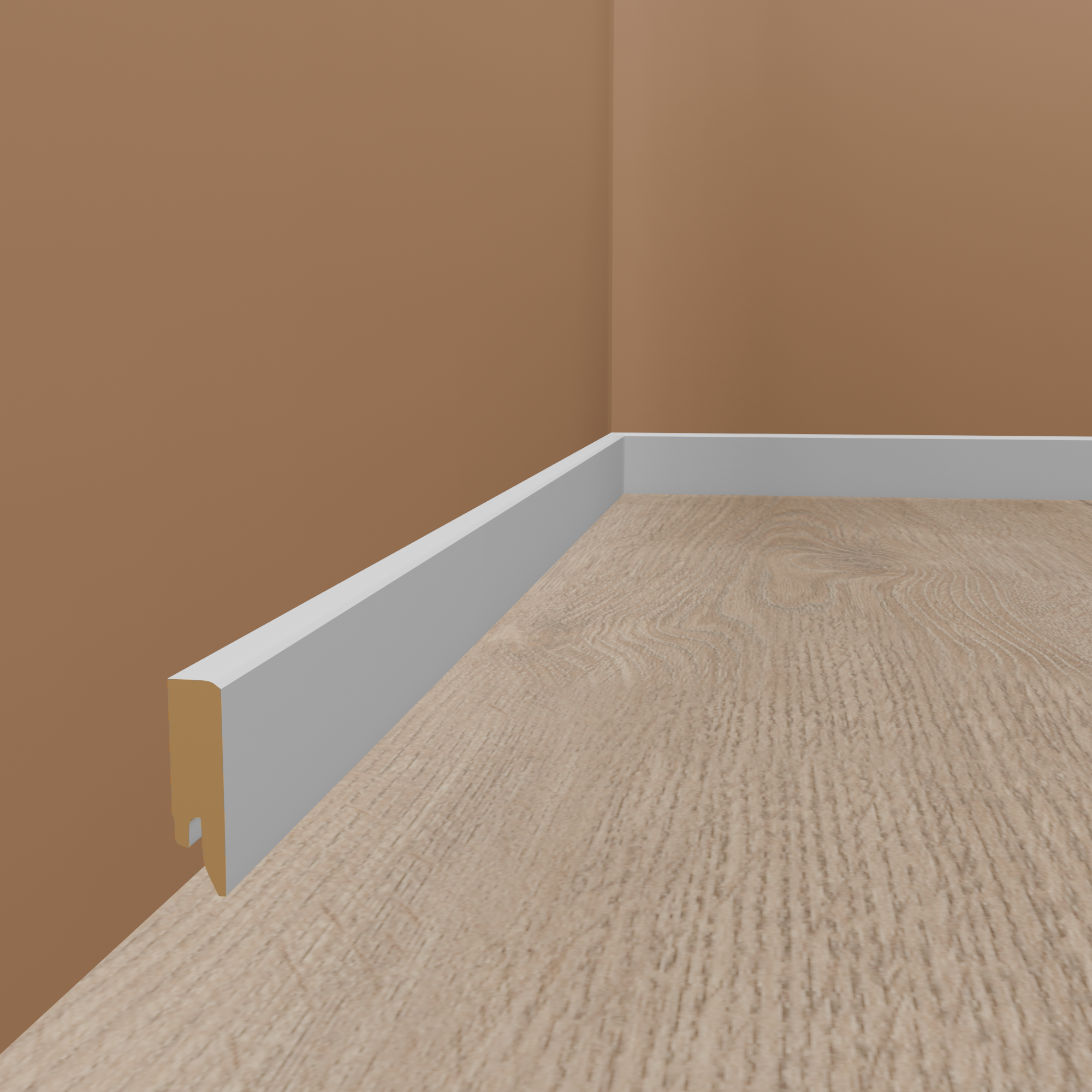 PROVISTON Sockelleiste weiß 16 x 40 x 2500mm weiße Bodenleiste Eckiges Profil modern MDF