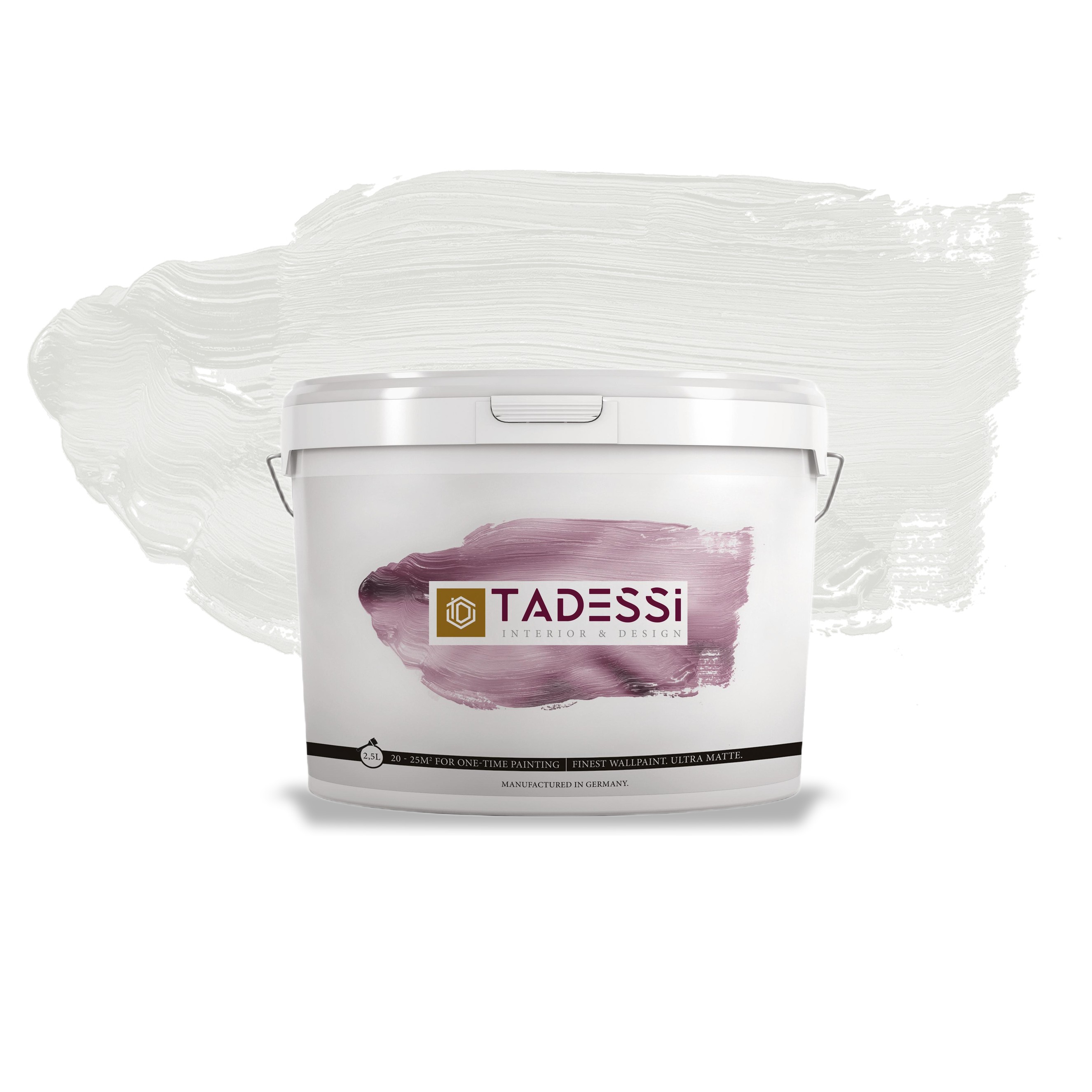 TADESSI Color Vista - Wandfarbe Pastellgrau - Mondsteingrau - Hochwertige matte Innenfarbe