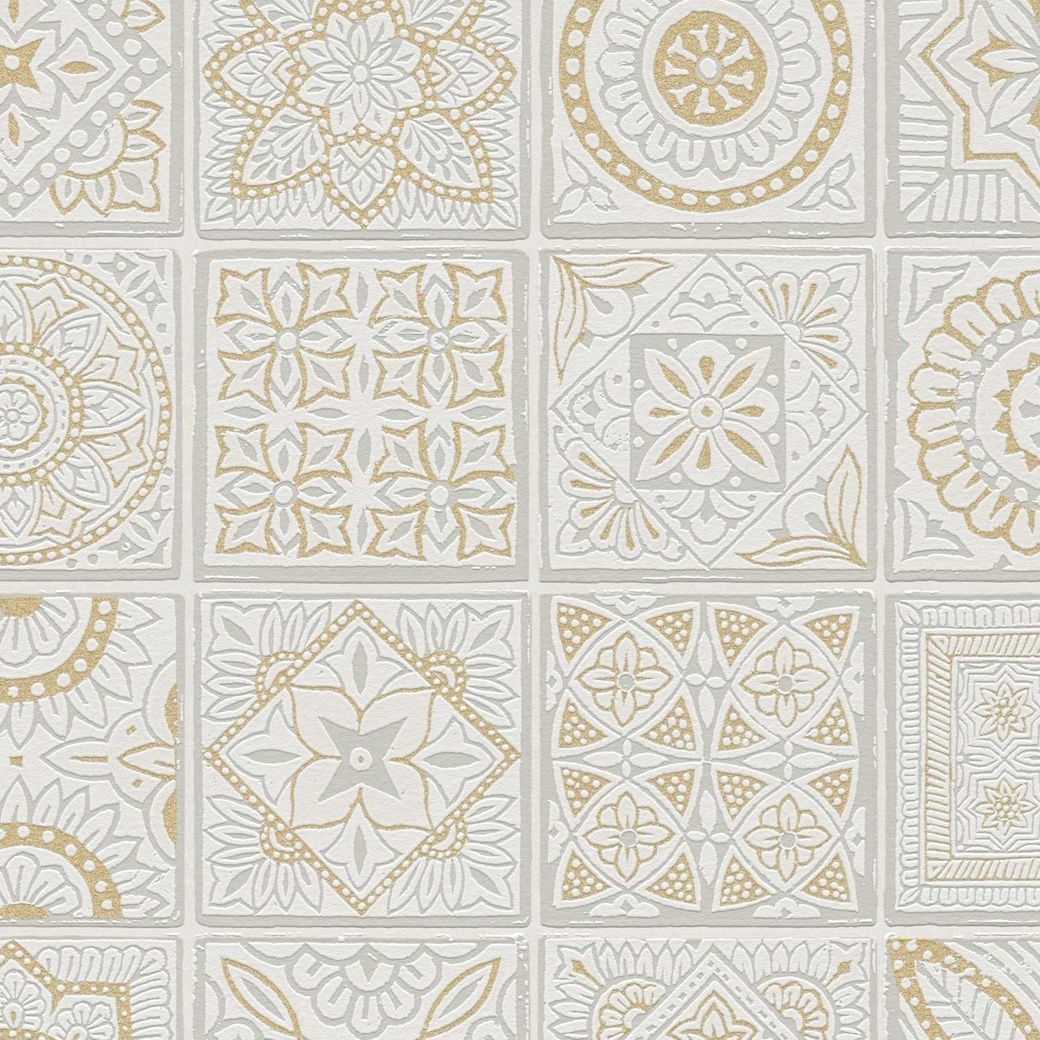 A.S. Creation | Terra | 389211 | Vliestapete | Fliesenoptik | 10.05 x 0.53 m | Gold